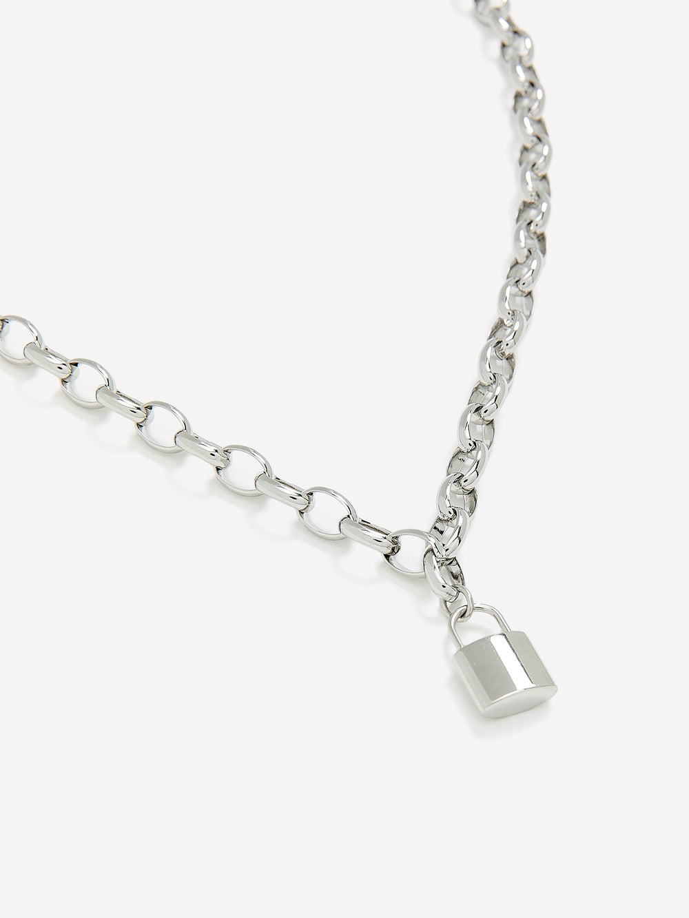Stainless Steel Necklace with Lock Pendant rw&co Exclusive Sale Price