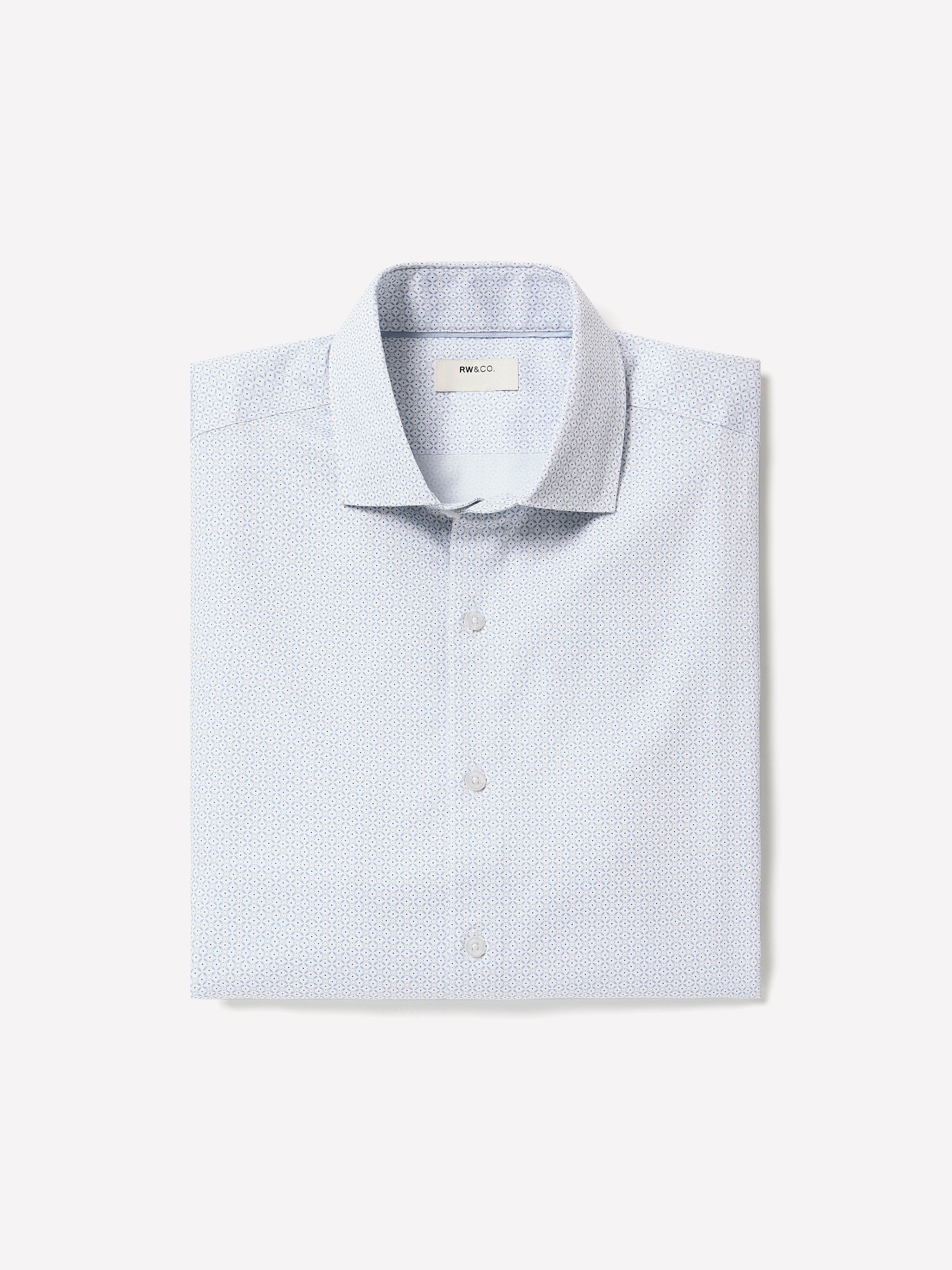 Tailored-Fit Dress Shirt with Geo Pattern rw&co Great Value Deal