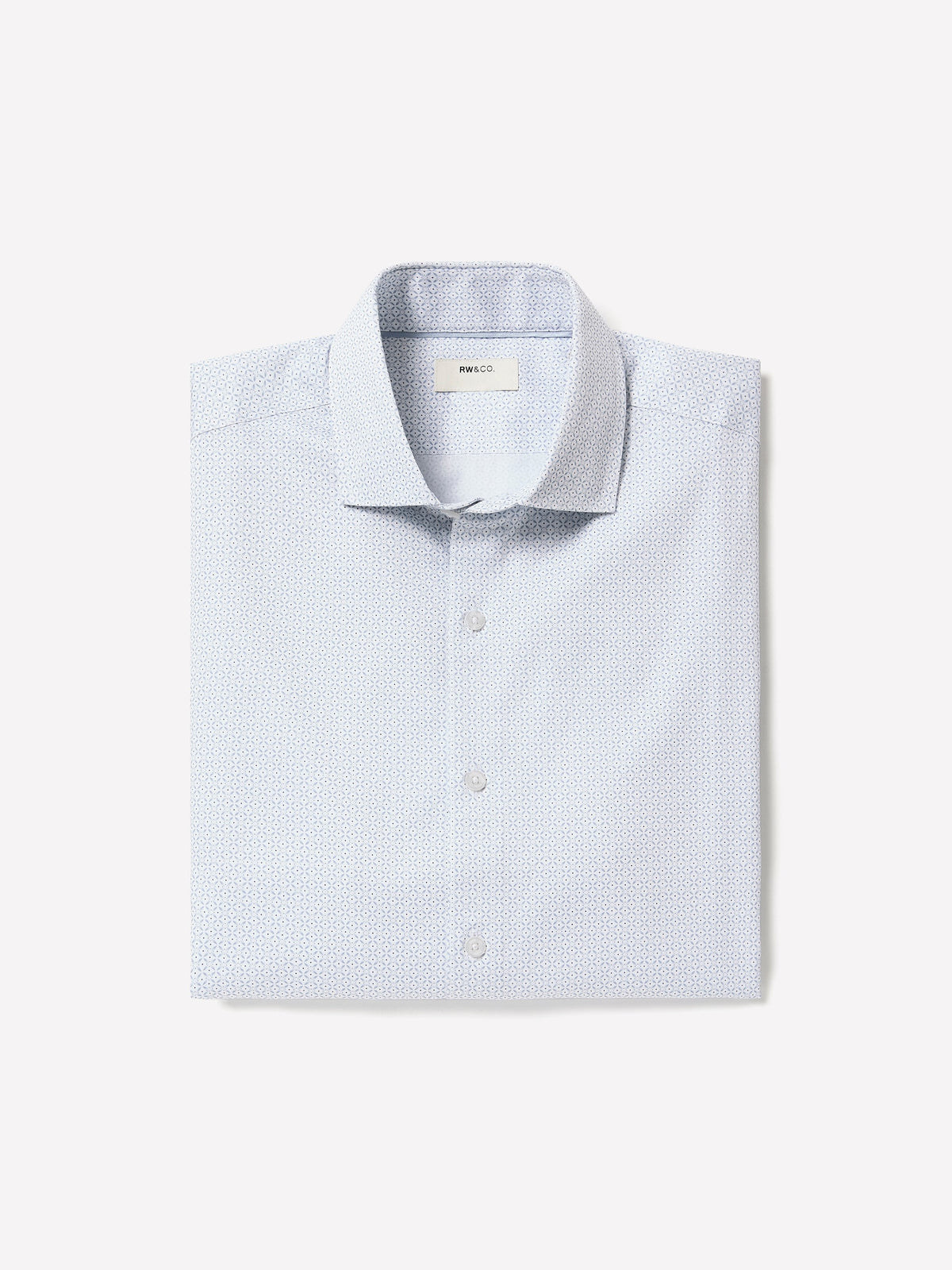 Tailored-Fit Dress Shirt with Geo Pattern rw&co Great Value Deal
