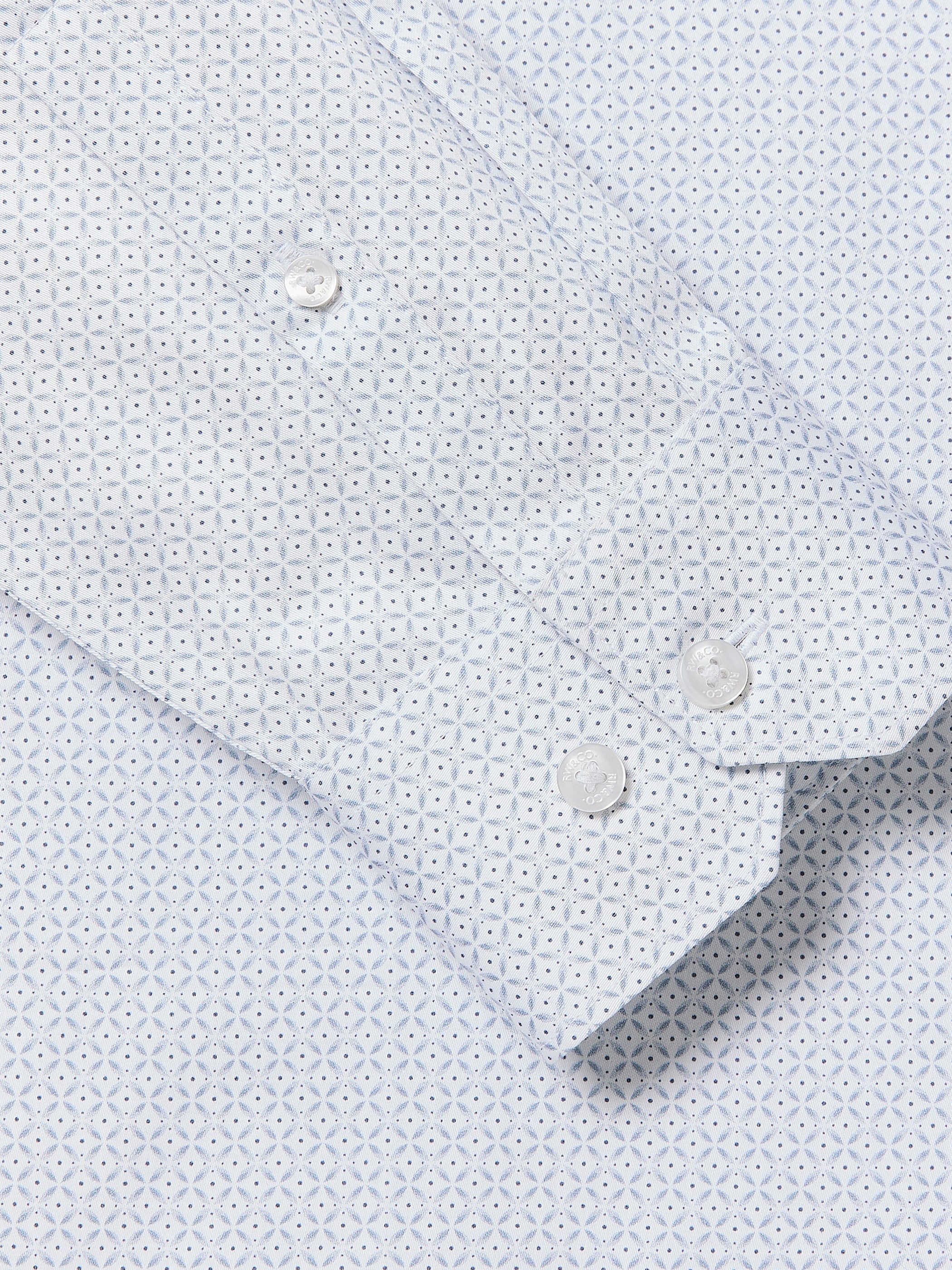 Tailored-Fit Dress Shirt with Geo Pattern rw&co Great Value Deal