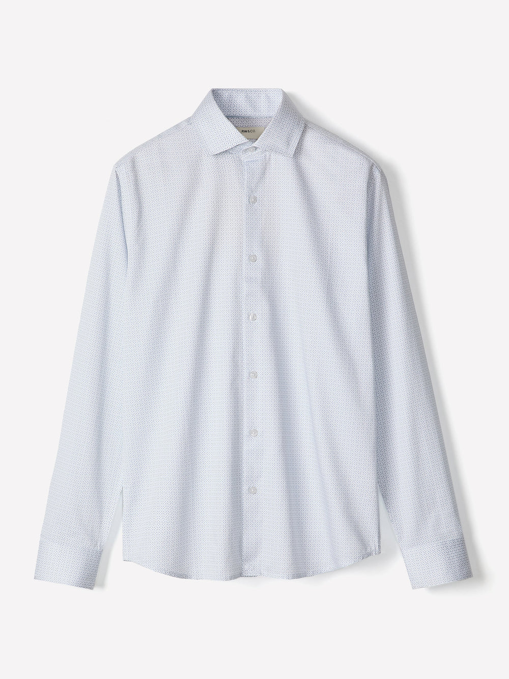 Tailored-Fit Dress Shirt with Geo Pattern rw&co Great Value Deal