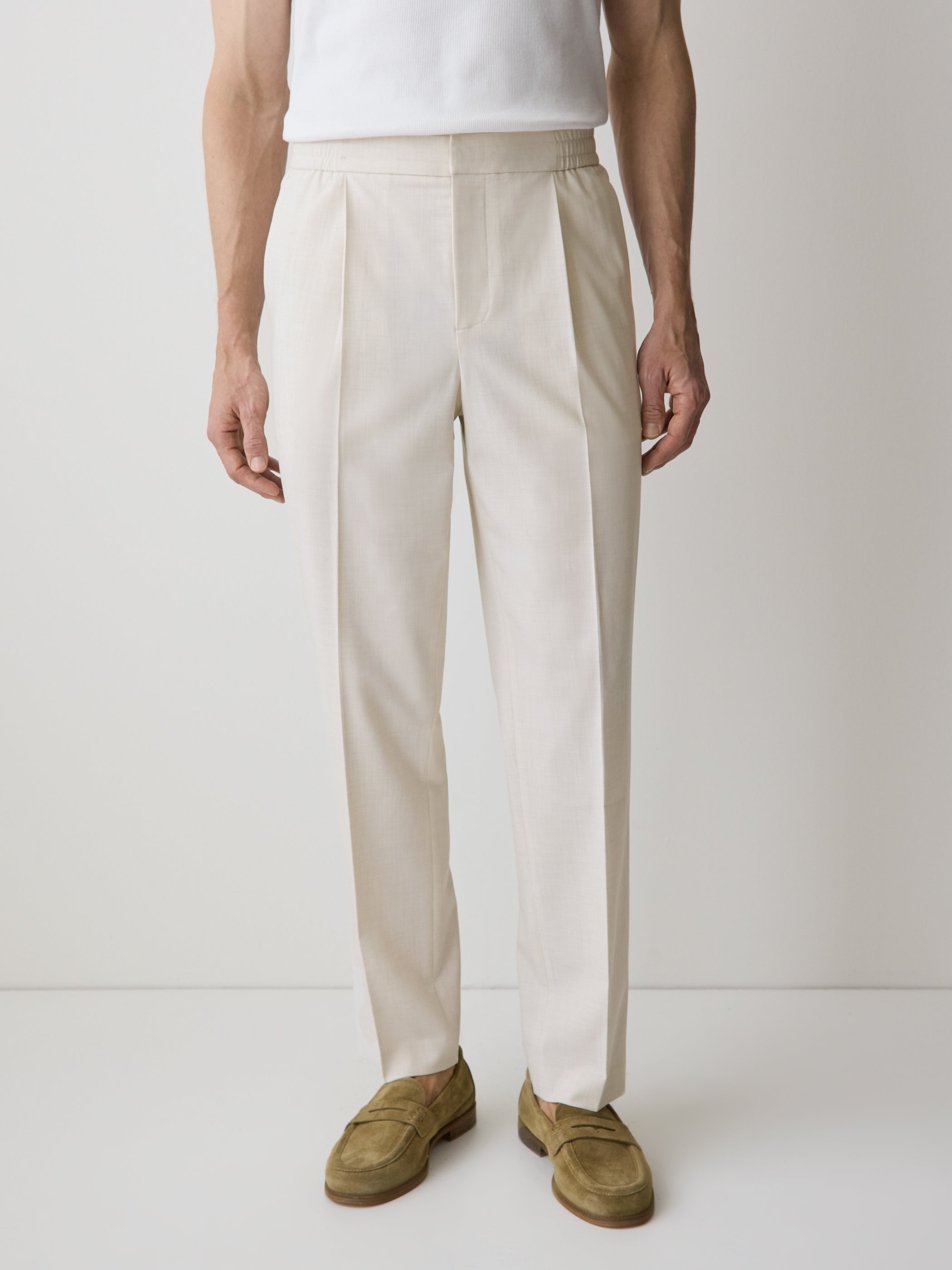 Tapered-Leg City Pant with Elastic Waistband rw&co Special Promo Price