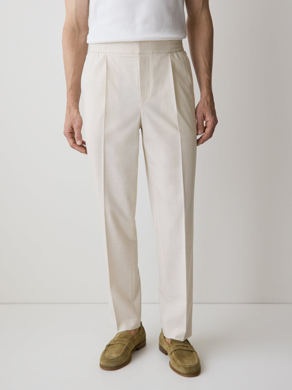 Tapered-Leg City Pant with Elastic Waistband rw&co Special Promo Price