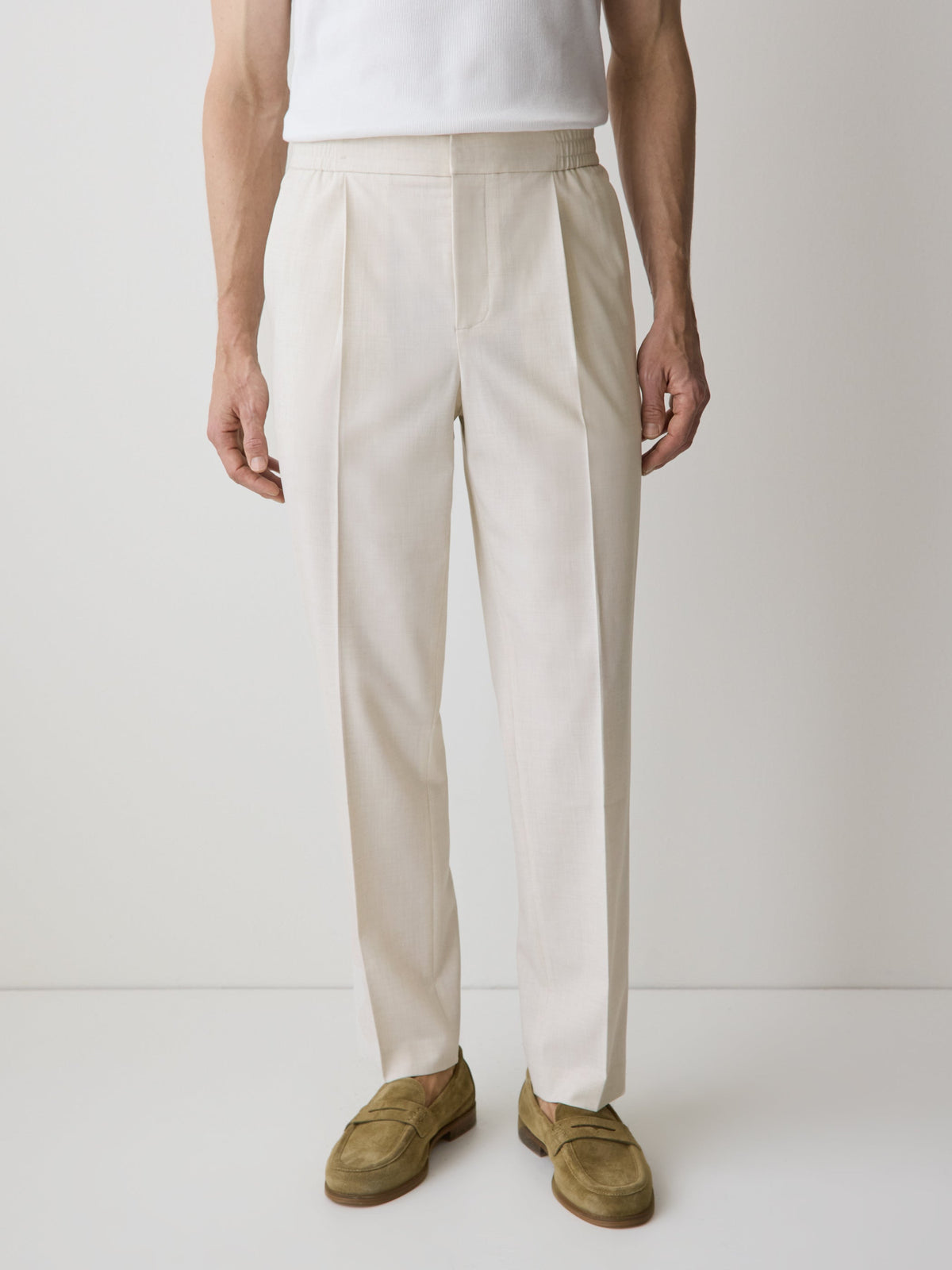 Tapered-Leg City Pant with Elastic Waistband rw&co Special Promo Price