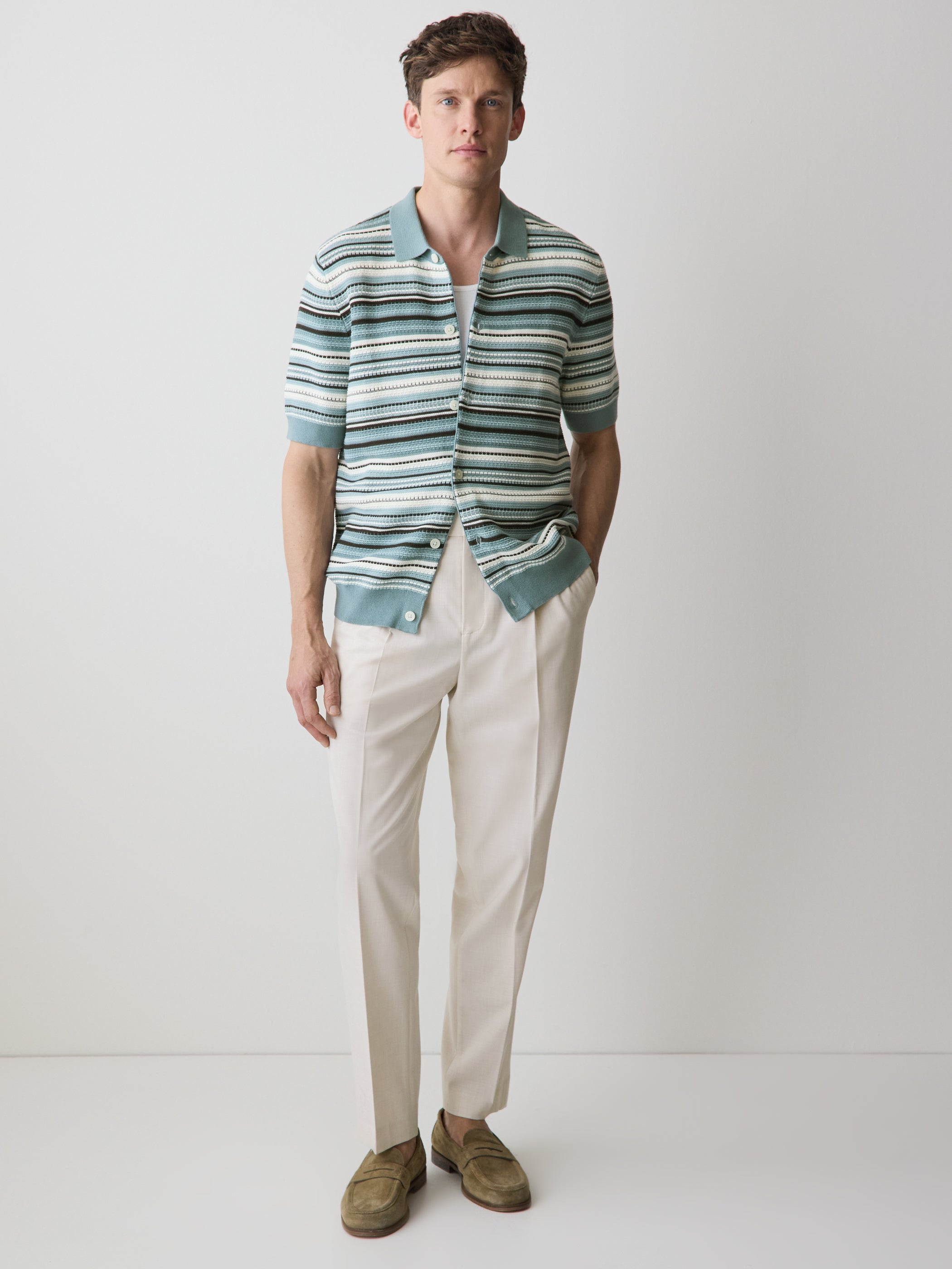Tapered-Leg City Pant with Elastic Waistband rw&co Special Promo Price