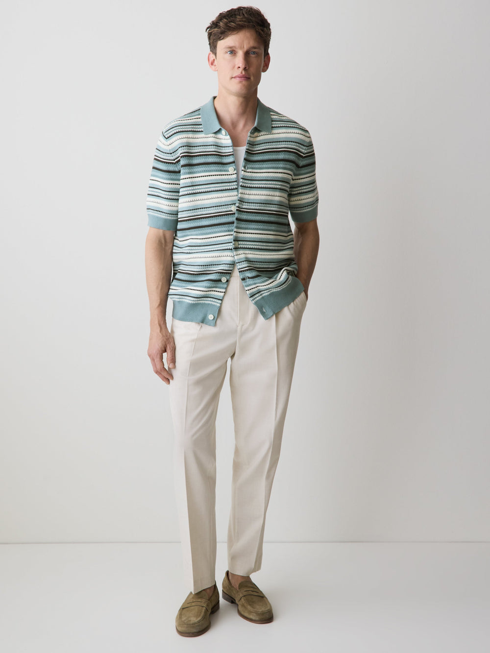 Tapered-Leg City Pant with Elastic Waistband rw&co Special Promo Price
