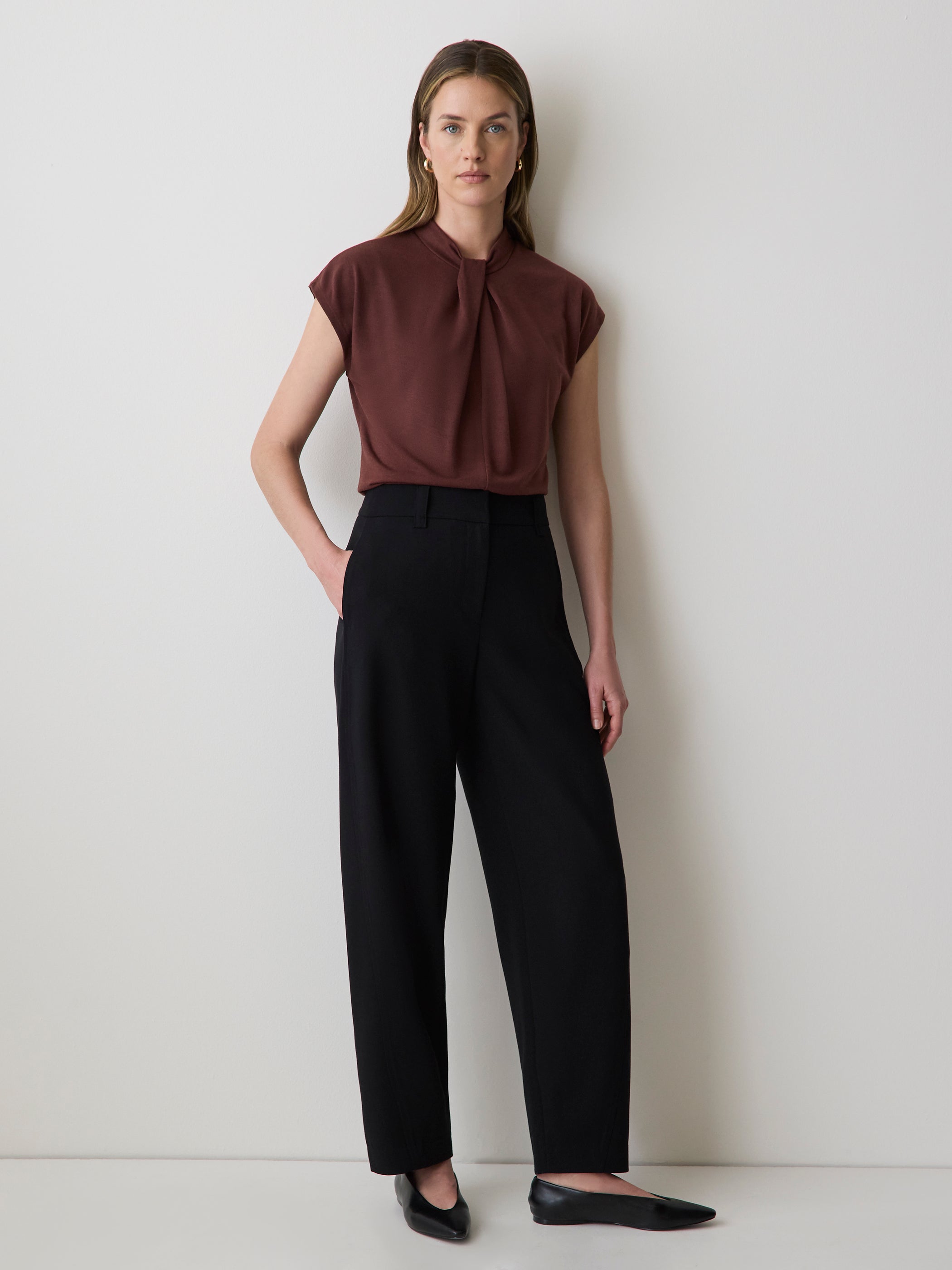 High-Rise Barrel-Leg Pant rw&co Special Offer