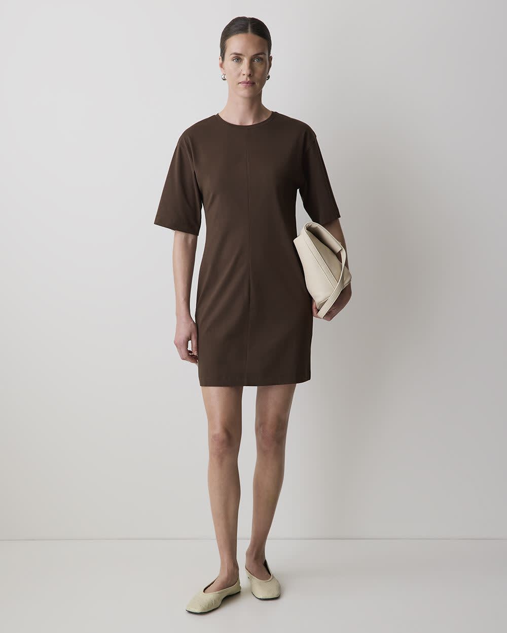 Short-Sleeve Crew-Neck Mini Dress rw&co Great Value Deal