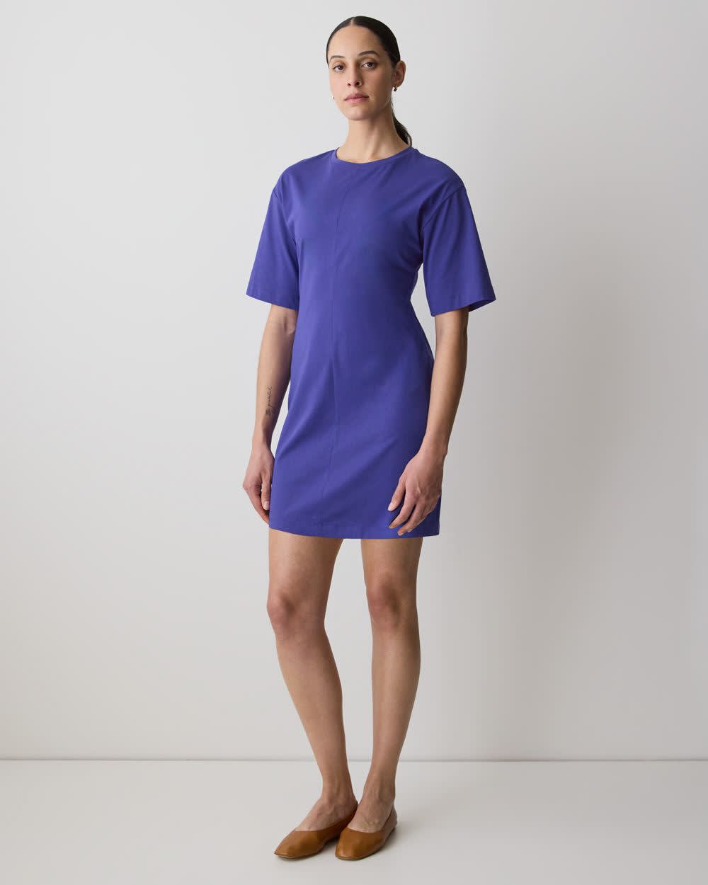 Short-Sleeve Crew-Neck Mini Dress rw&co Great Value Deal