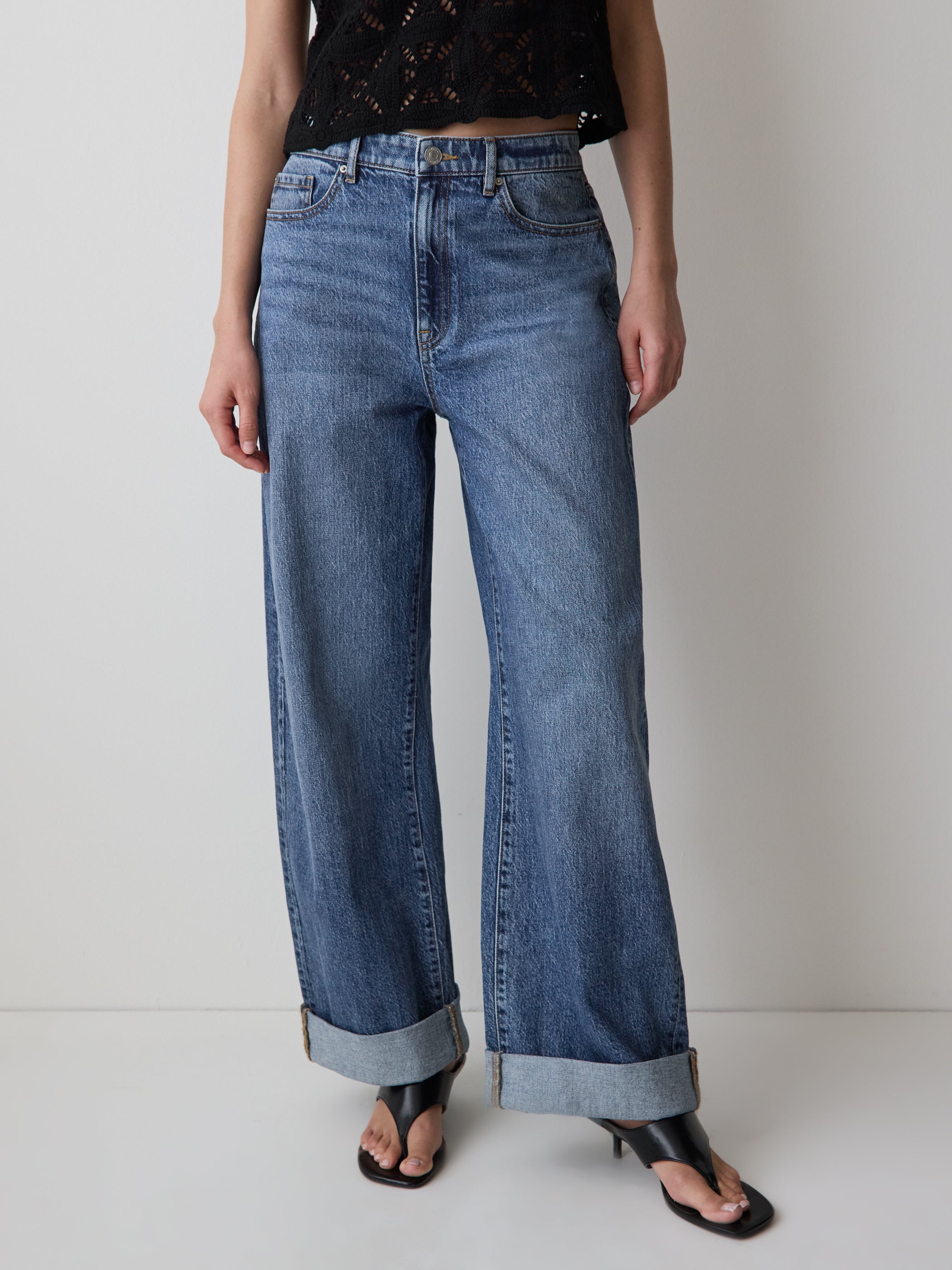 Slouchy Mid-Rise Jeans rw&co Exclusive Sale Price
