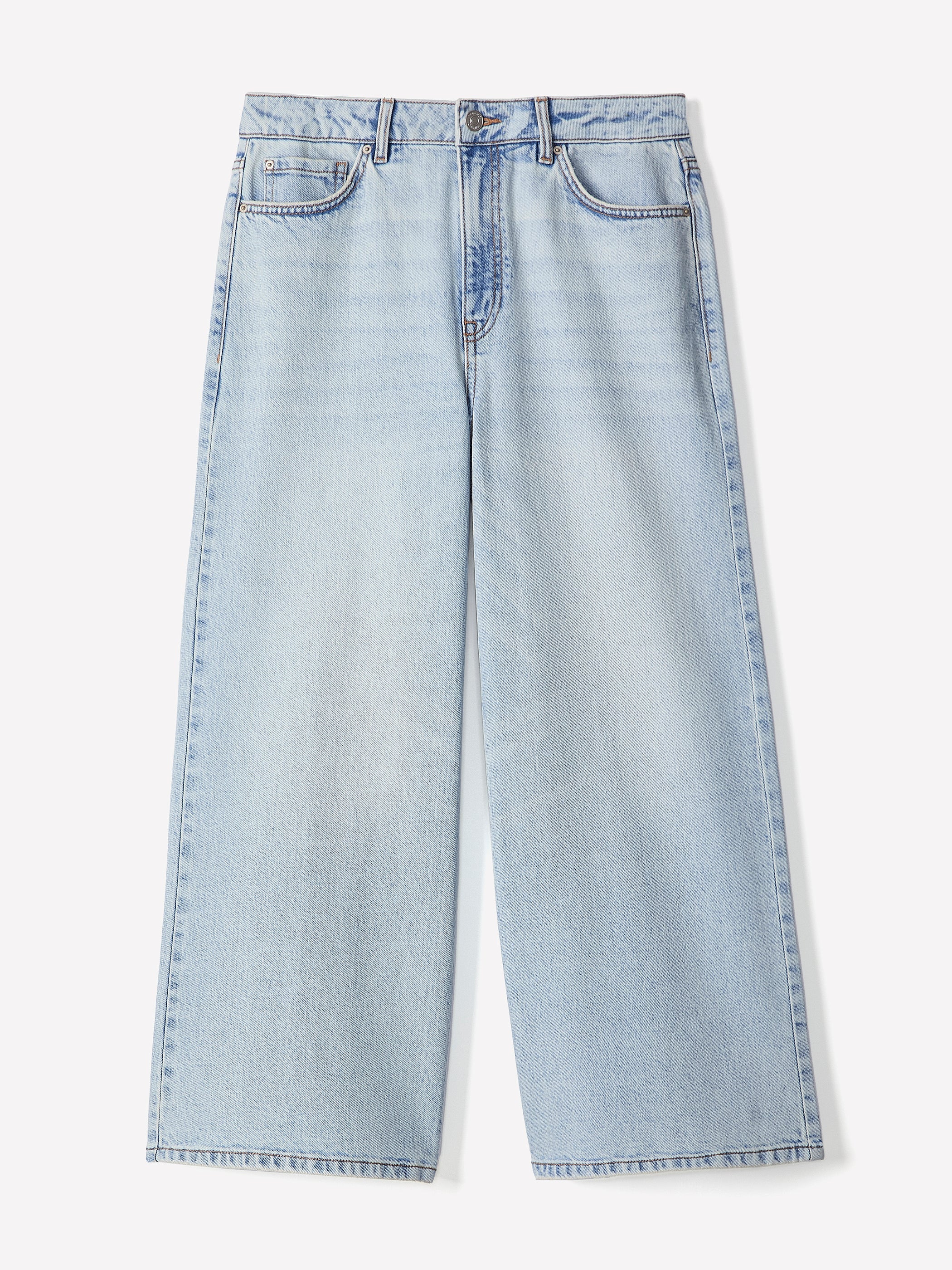 High-Rise Wide-Leg Cropped Jeans rw&co Special Promo Price