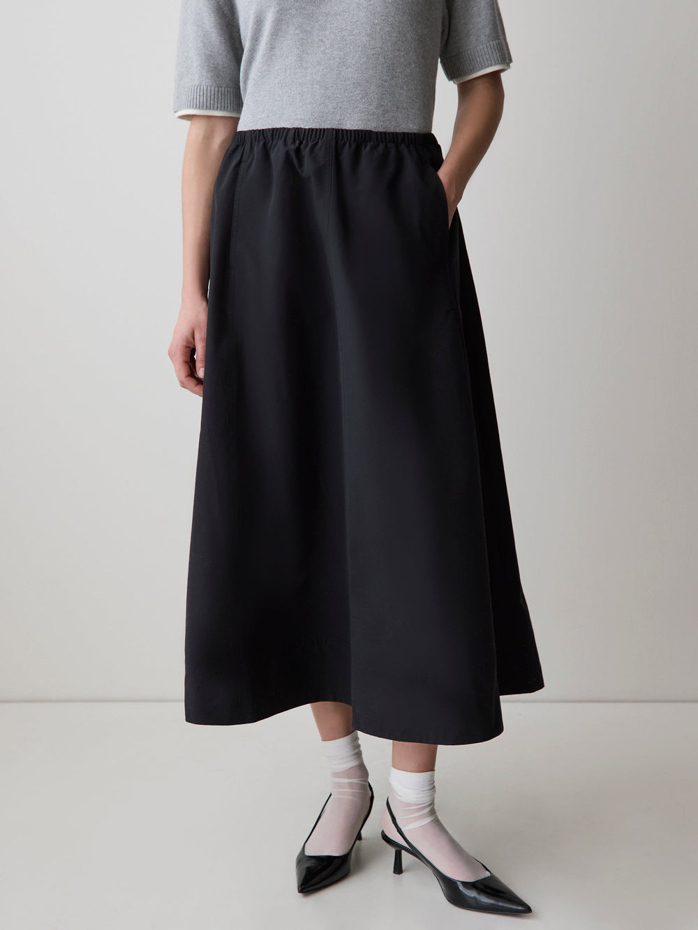 High-Rise A-Line Midi Skirt rw&co Exclusive Sale Price