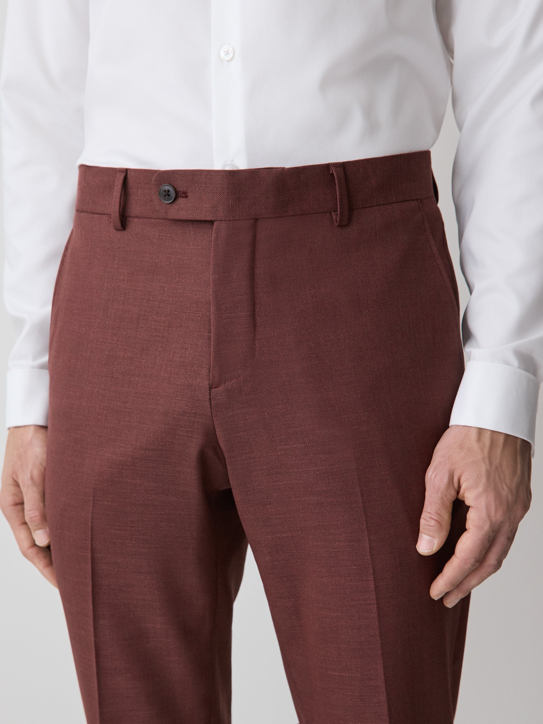 Slim-Fit Deep Berry Suit Pant rw&co Exclusive Sale Price
