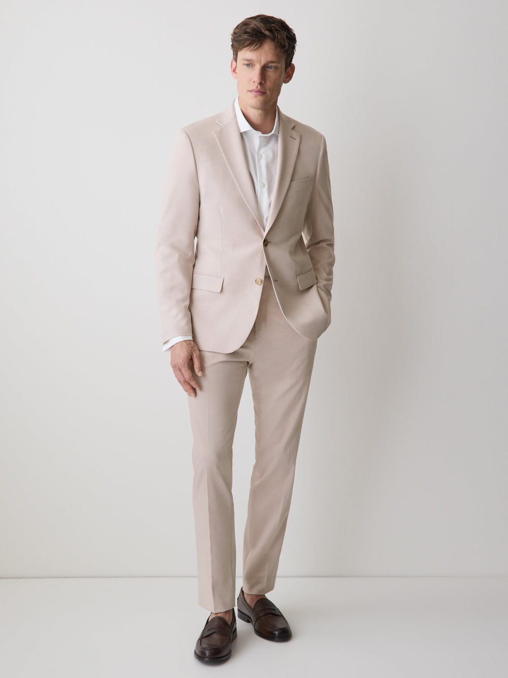 Slim-Fit Light Pink Suit Blazer rw&co Limited Time Discount