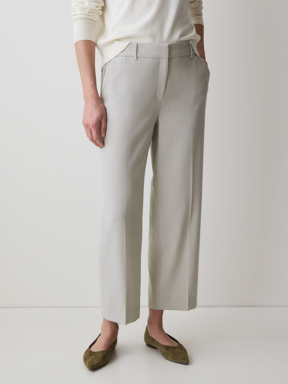 Mid-Rise Straight-Leg Cropped Pant rw&co On Sale