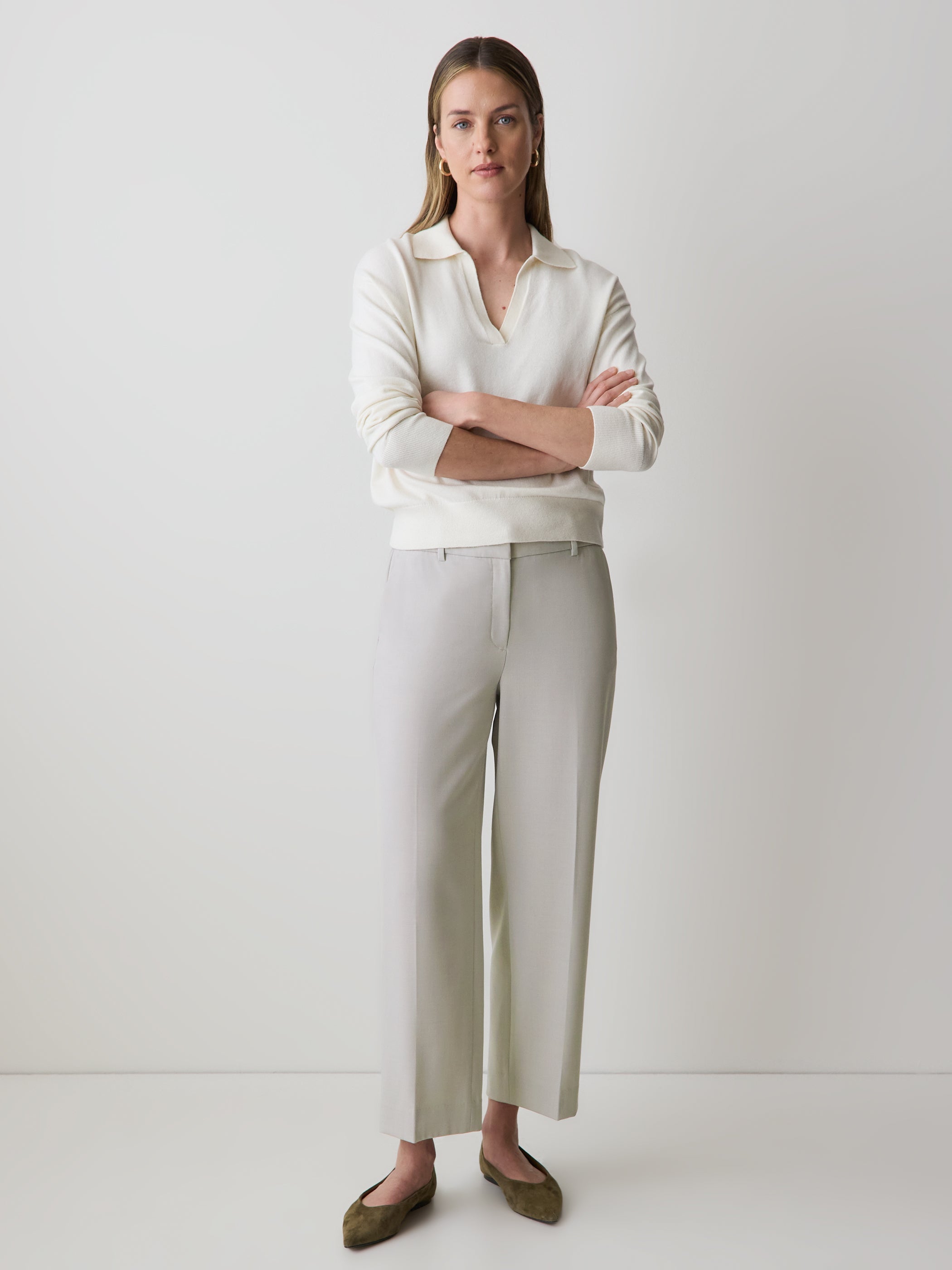 Mid-Rise Straight-Leg Cropped Pant rw&co On Sale