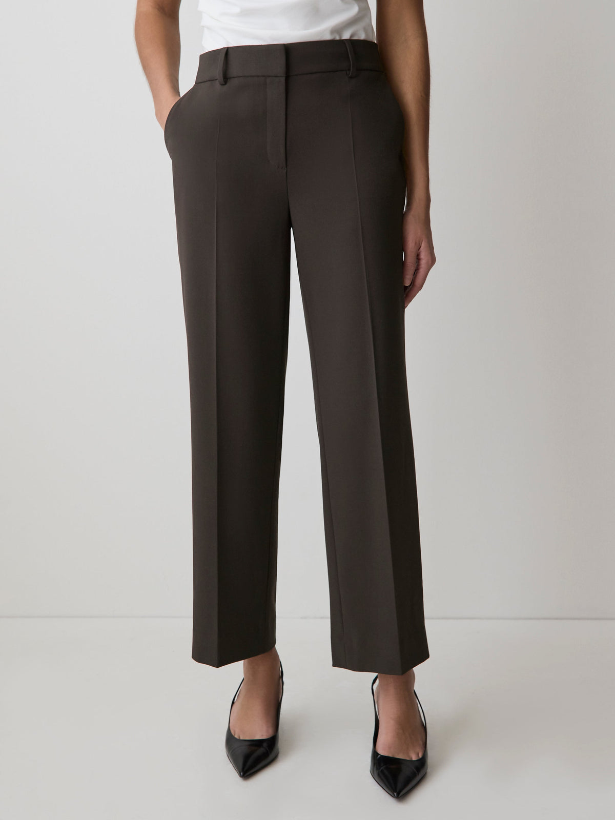 Mid-Rise Straight-Leg Cropped Pant rw&co On Sale