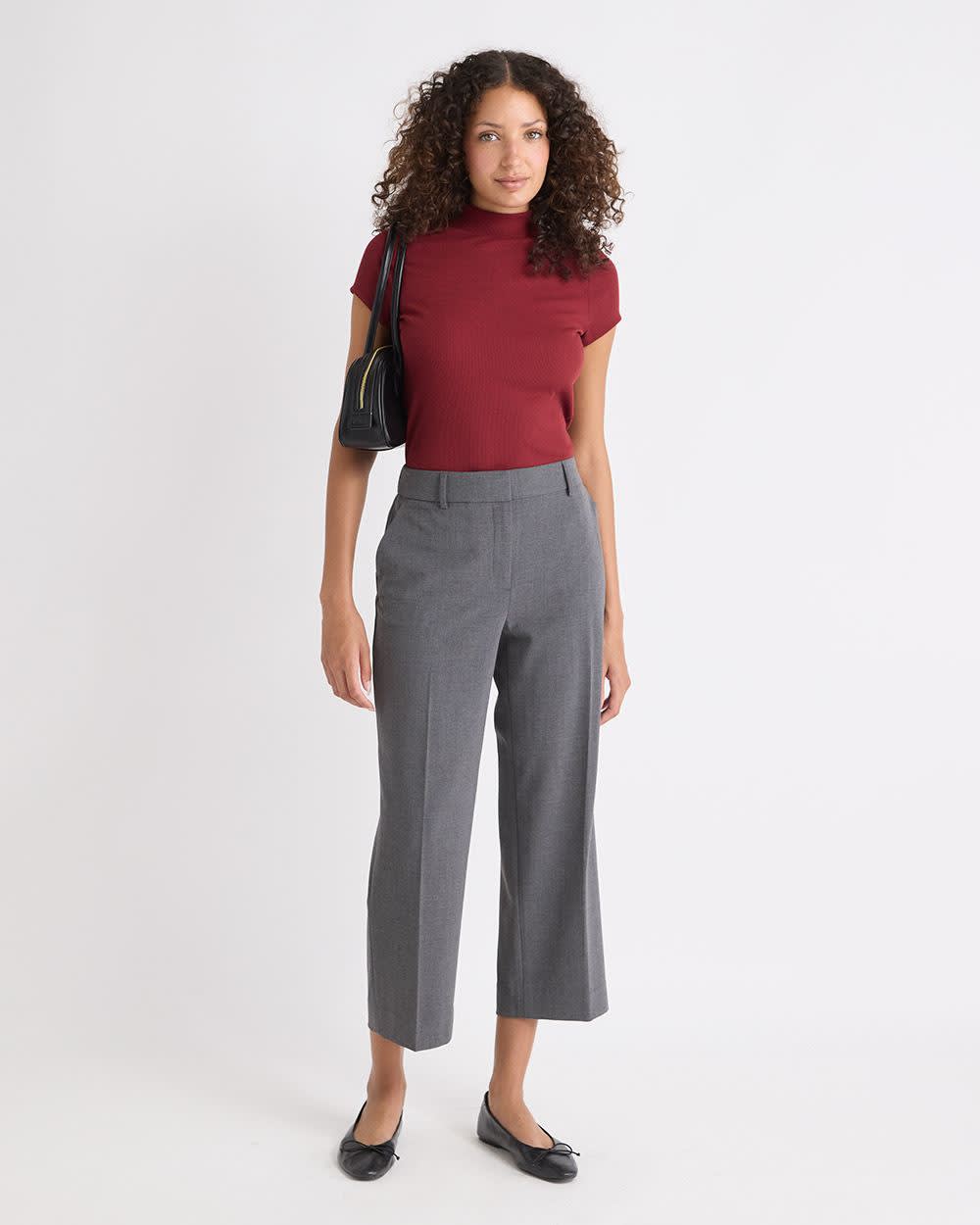 Mid-Rise Straight-Leg Cropped Pant rw&co On Sale