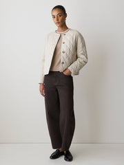 Short-Sleeve Crew-Neck Ribbed Basic Tee rw&co On Sale