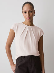 Mix-Media Cap-Sleeve Crew-Neck Blouse rw&co Great Value Deal