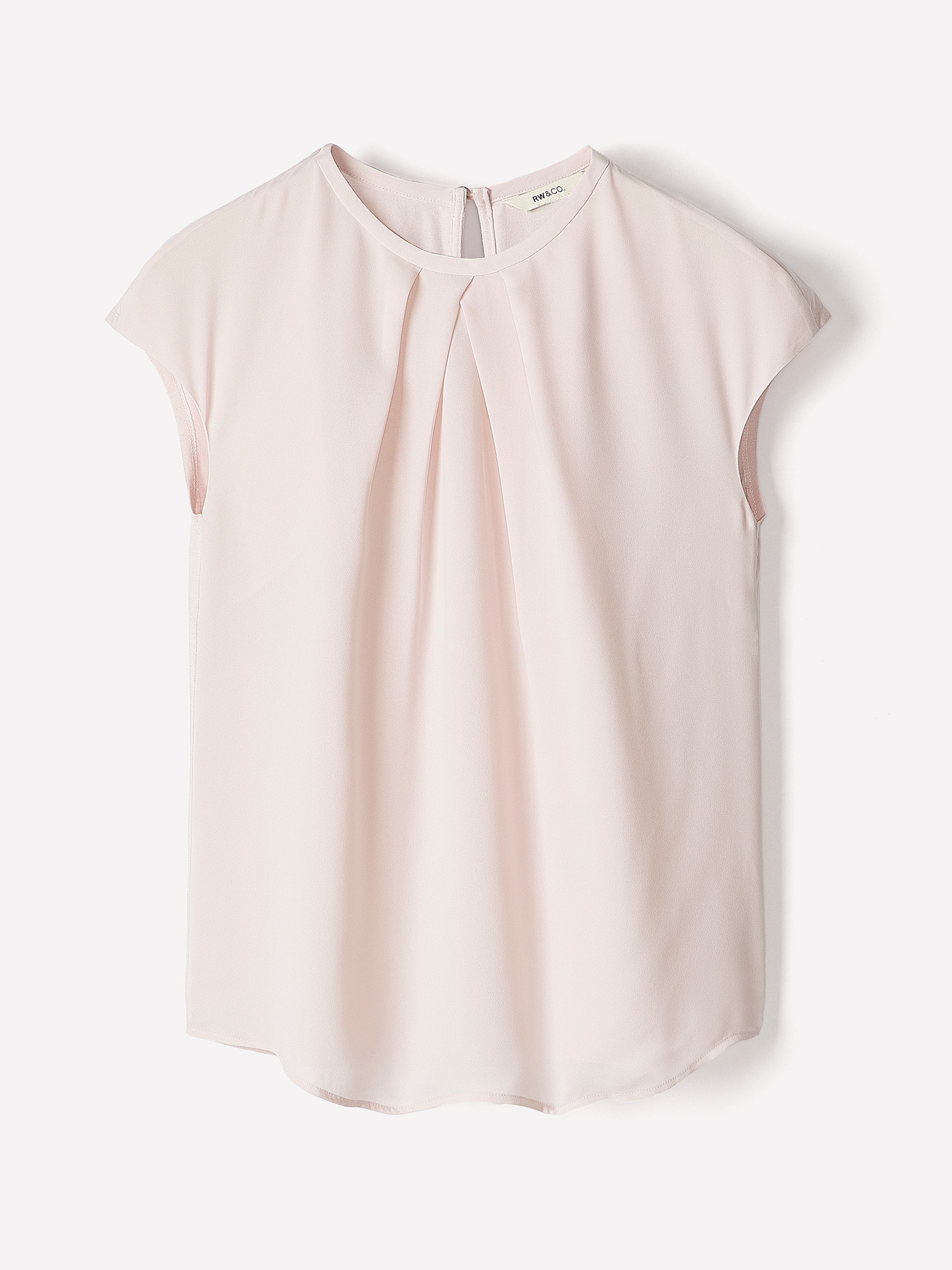 Mix-Media Cap-Sleeve Crew-Neck Blouse rw&co Great Value Deal