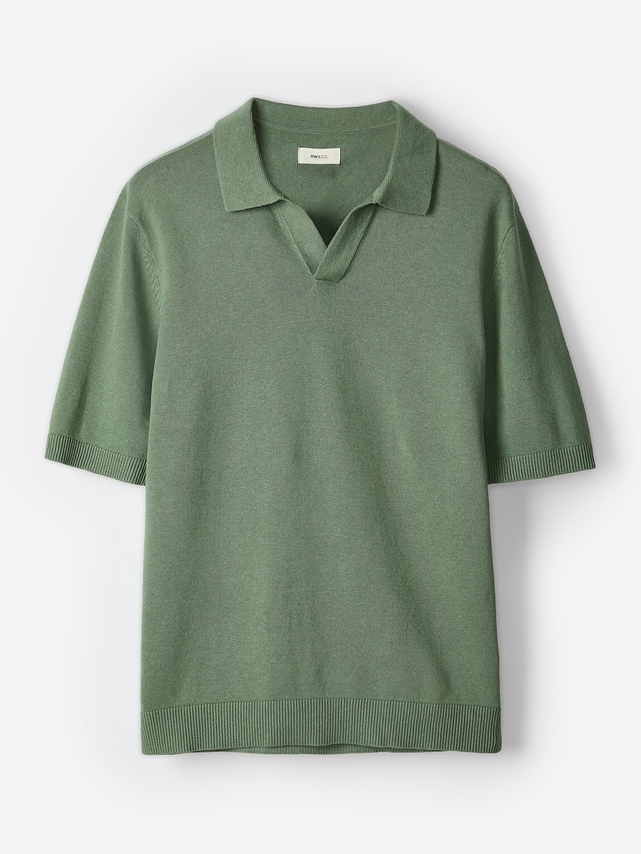 Linen-Blend Short-Sleeve Polo rw&co Limited Time Discount