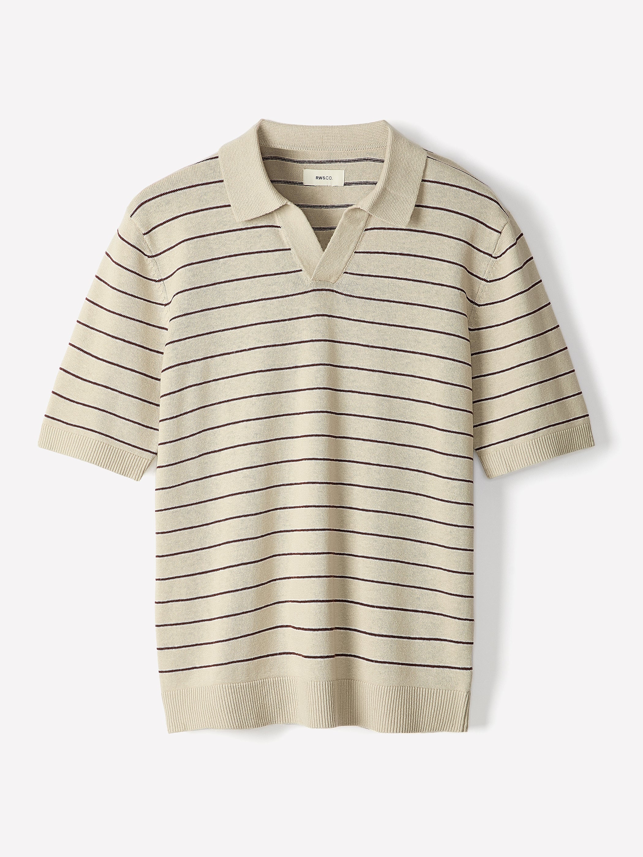 Linen-Blend Short-Sleeve Polo rw&co Limited Time Discount