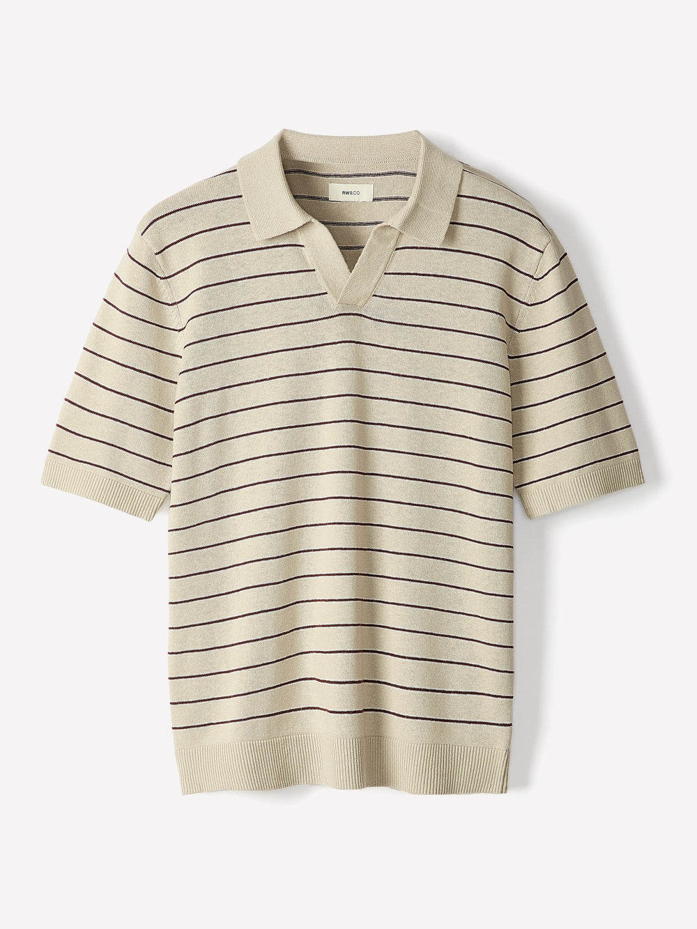 Linen-Blend Short-Sleeve Polo rw&co Limited Time Discount