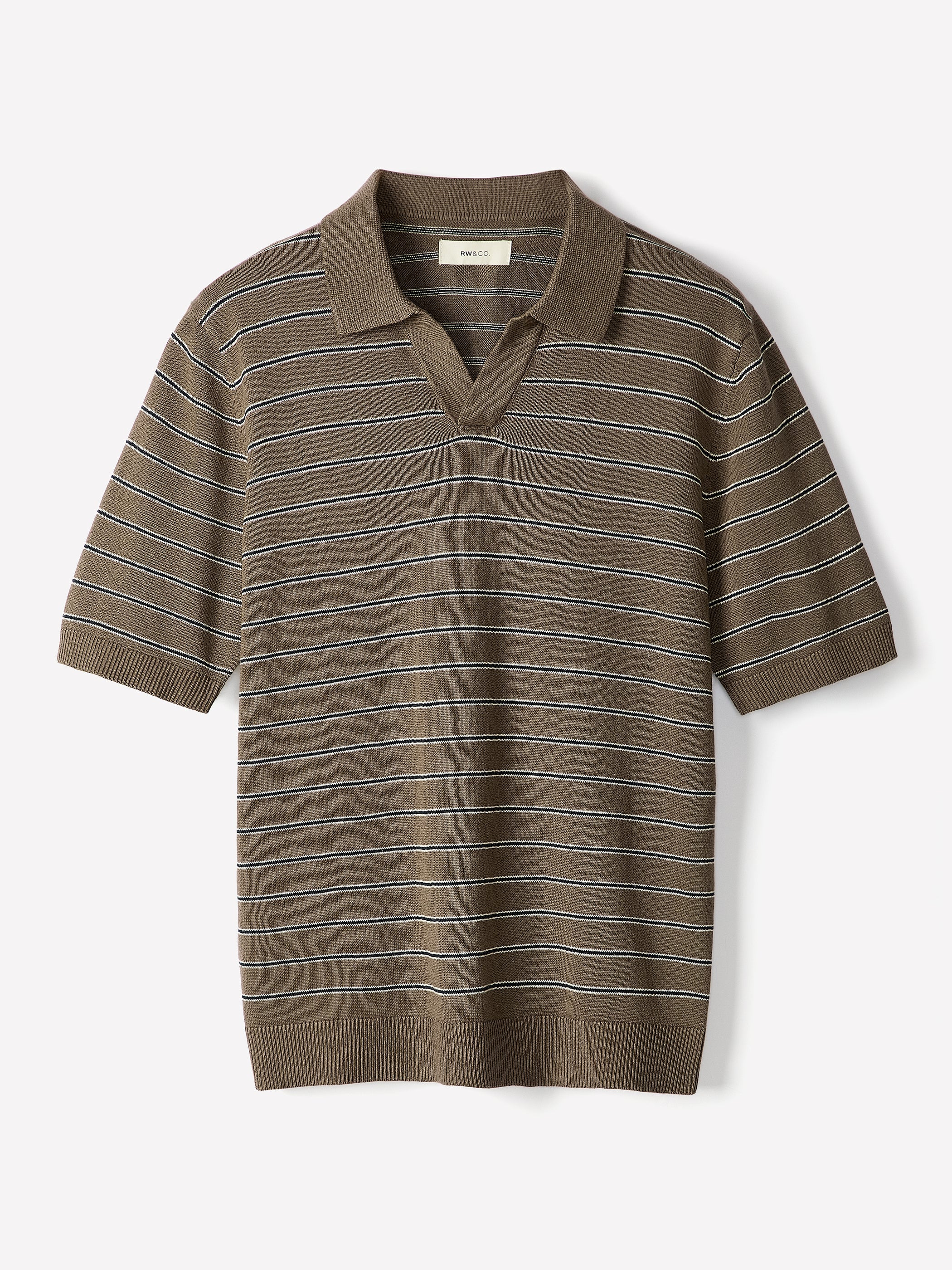 Linen-Blend Short-Sleeve Polo rw&co Limited Time Discount