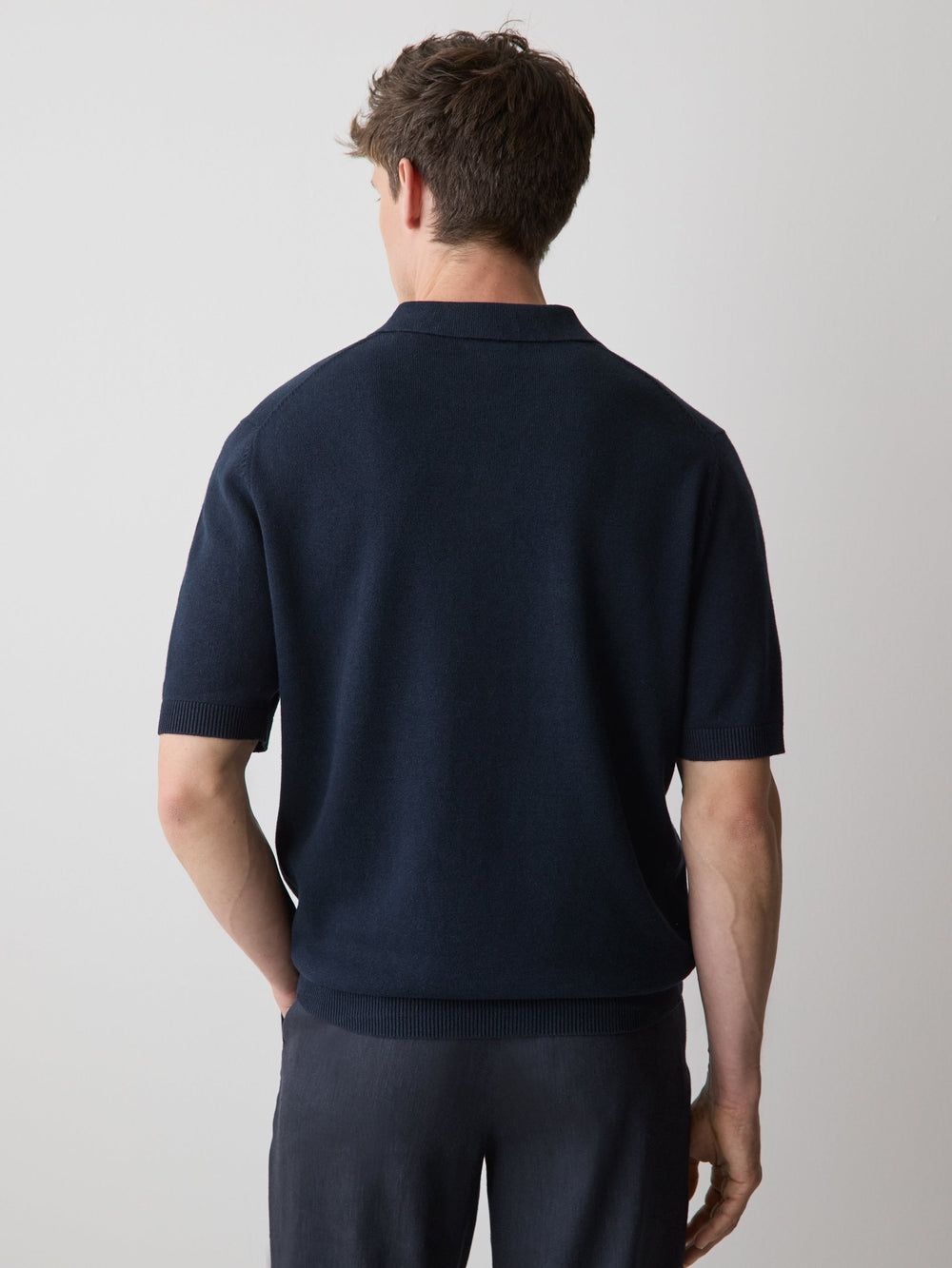 Linen-Blend Short-Sleeve Polo rw&co Limited Time Discount