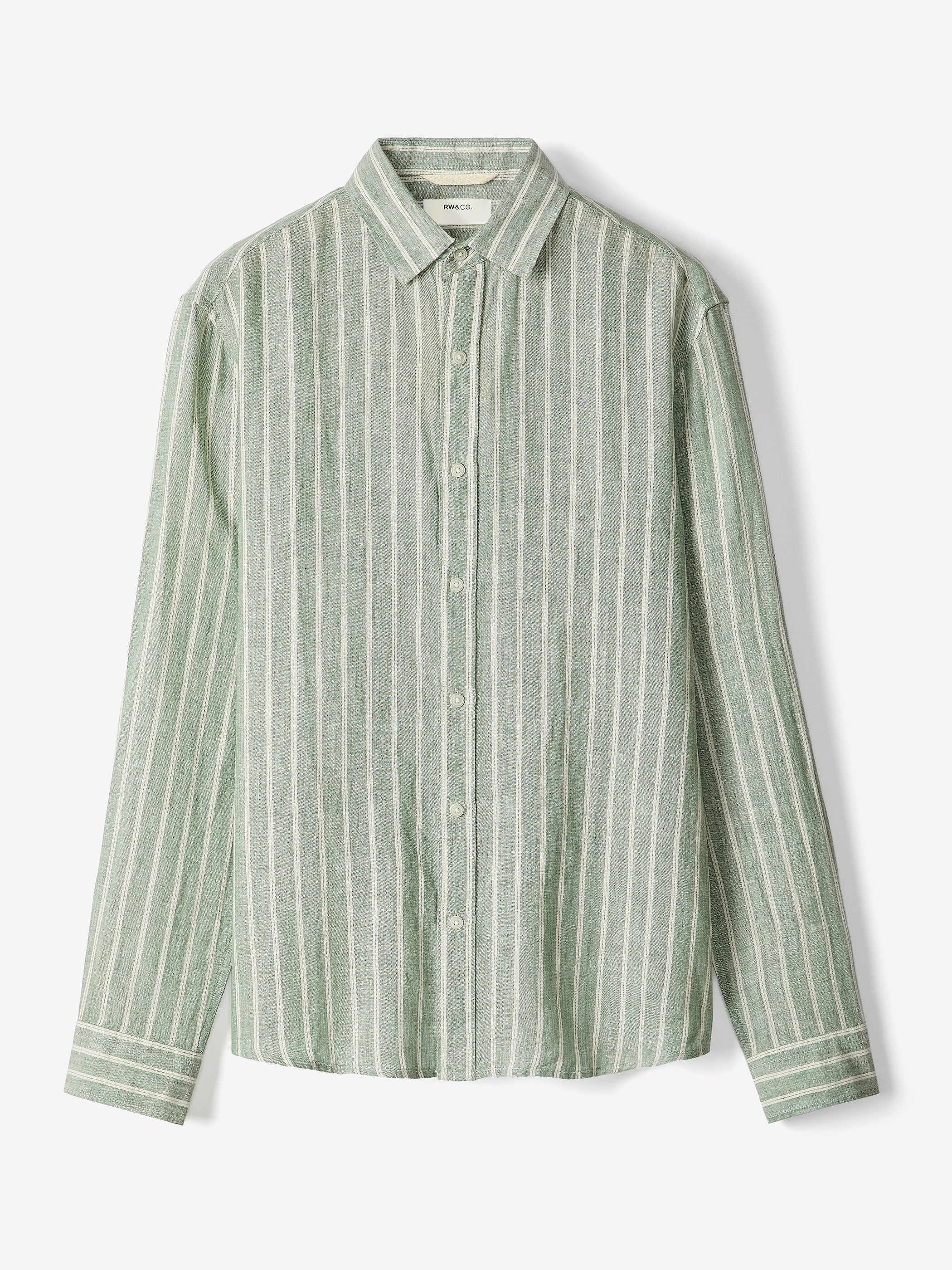 Striped Long-Sleeve Linen Shirt rw&co Special Offer