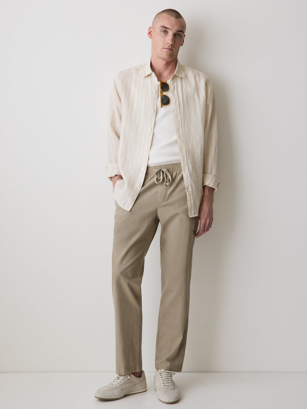 Striped Long-Sleeve Linen Shirt rw&co Special Offer