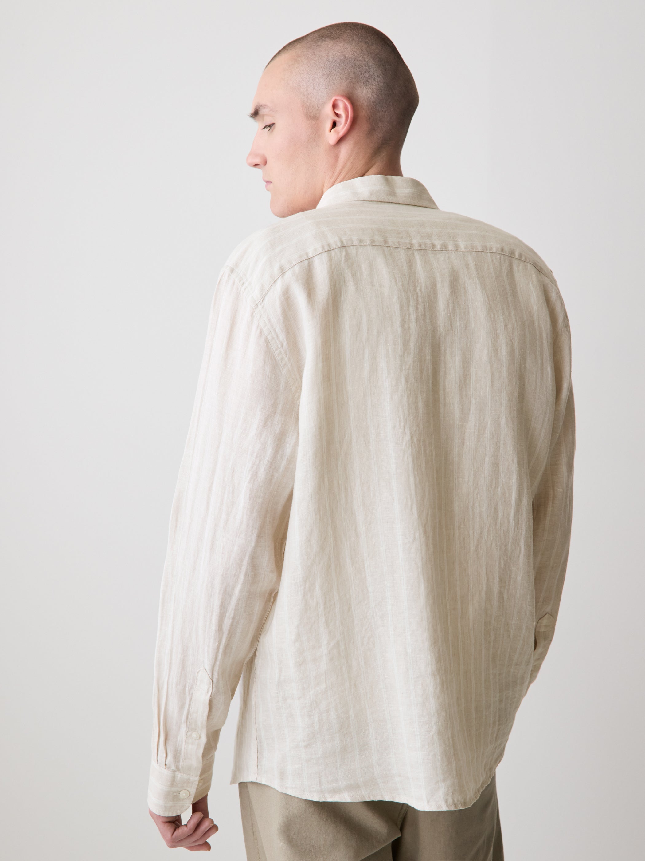 Striped Long-Sleeve Linen Shirt rw&co Special Offer