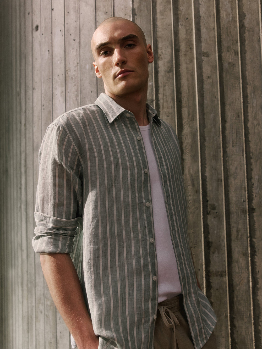Striped Long-Sleeve Linen Shirt rw&co Special Offer