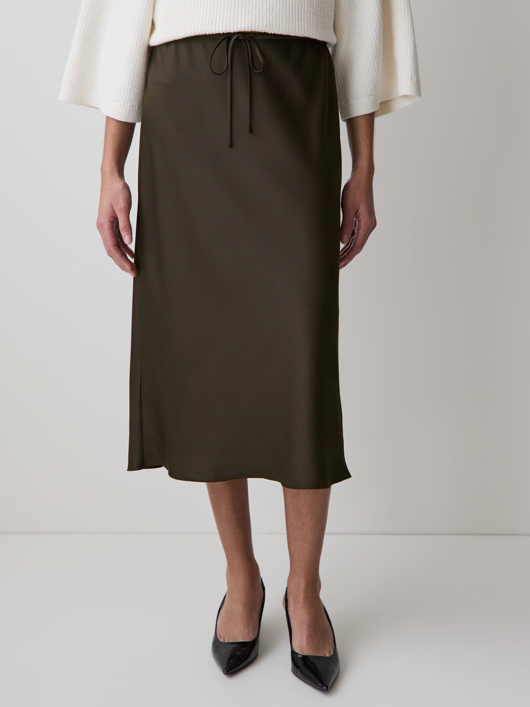 High-Rise Straight Midi Skirt rw&co Limited Time Discount