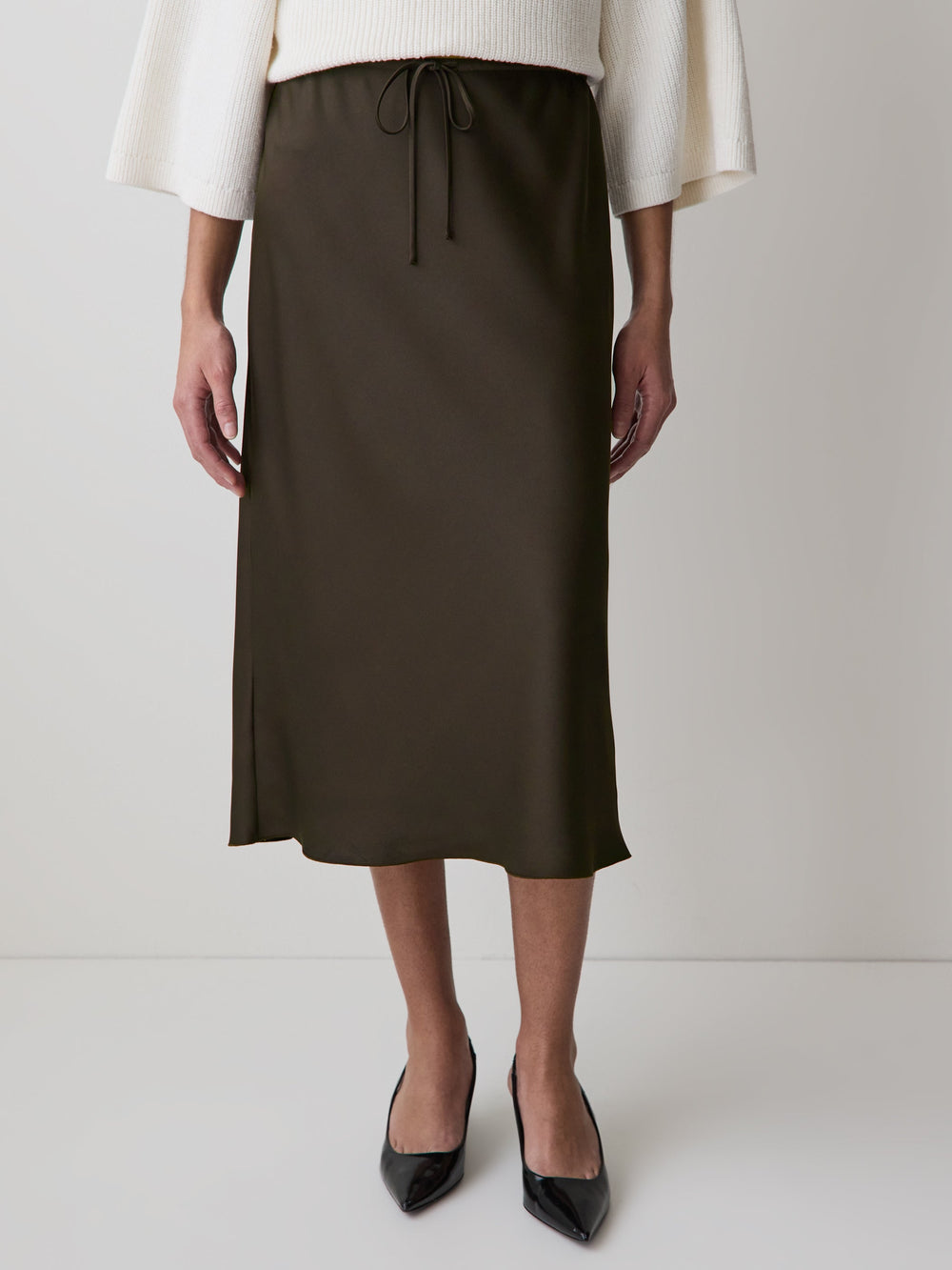 High-Rise Straight Midi Skirt rw&co Limited Time Discount