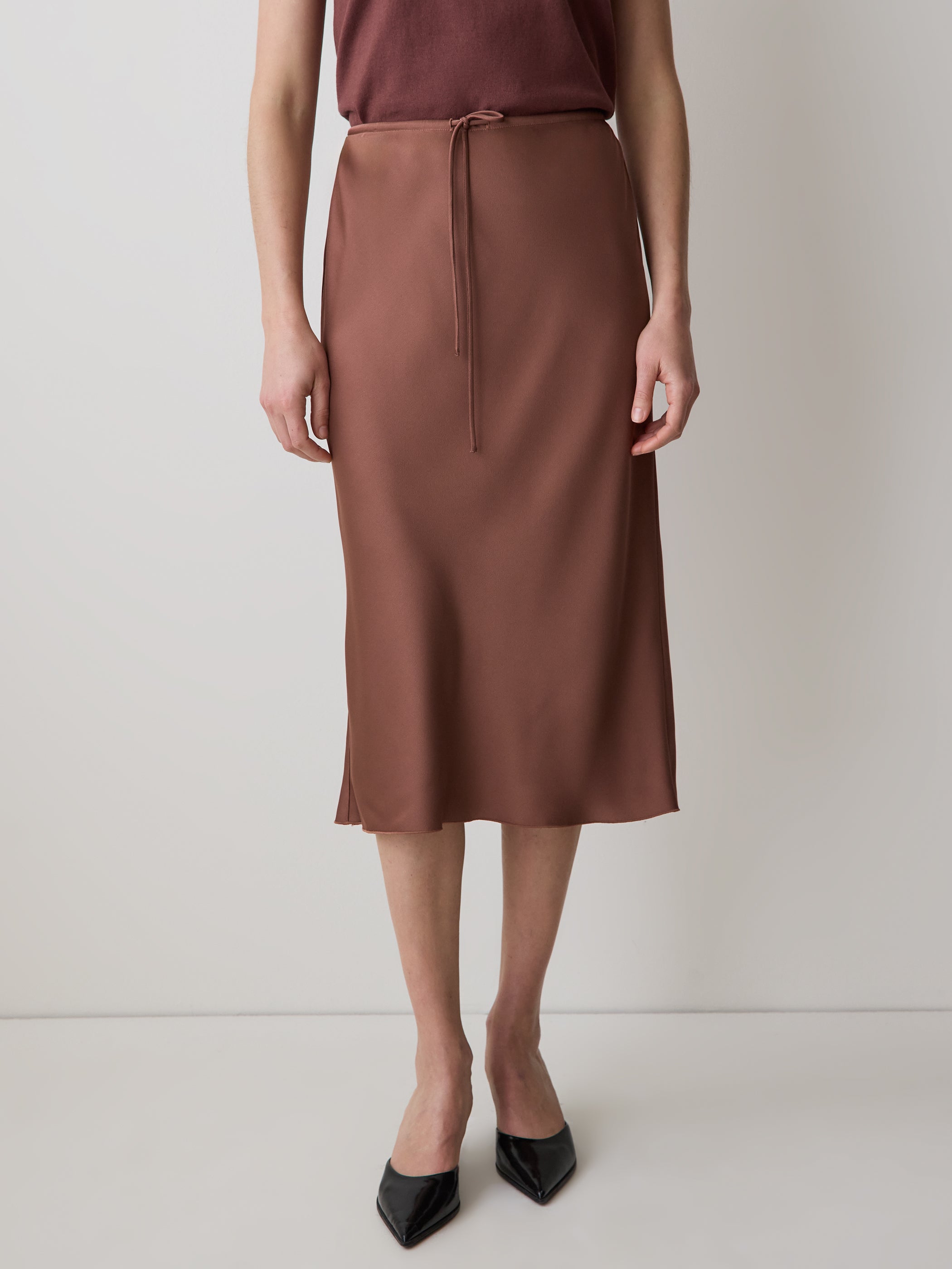 High-Rise Straight Midi Skirt rw&co Limited Time Discount