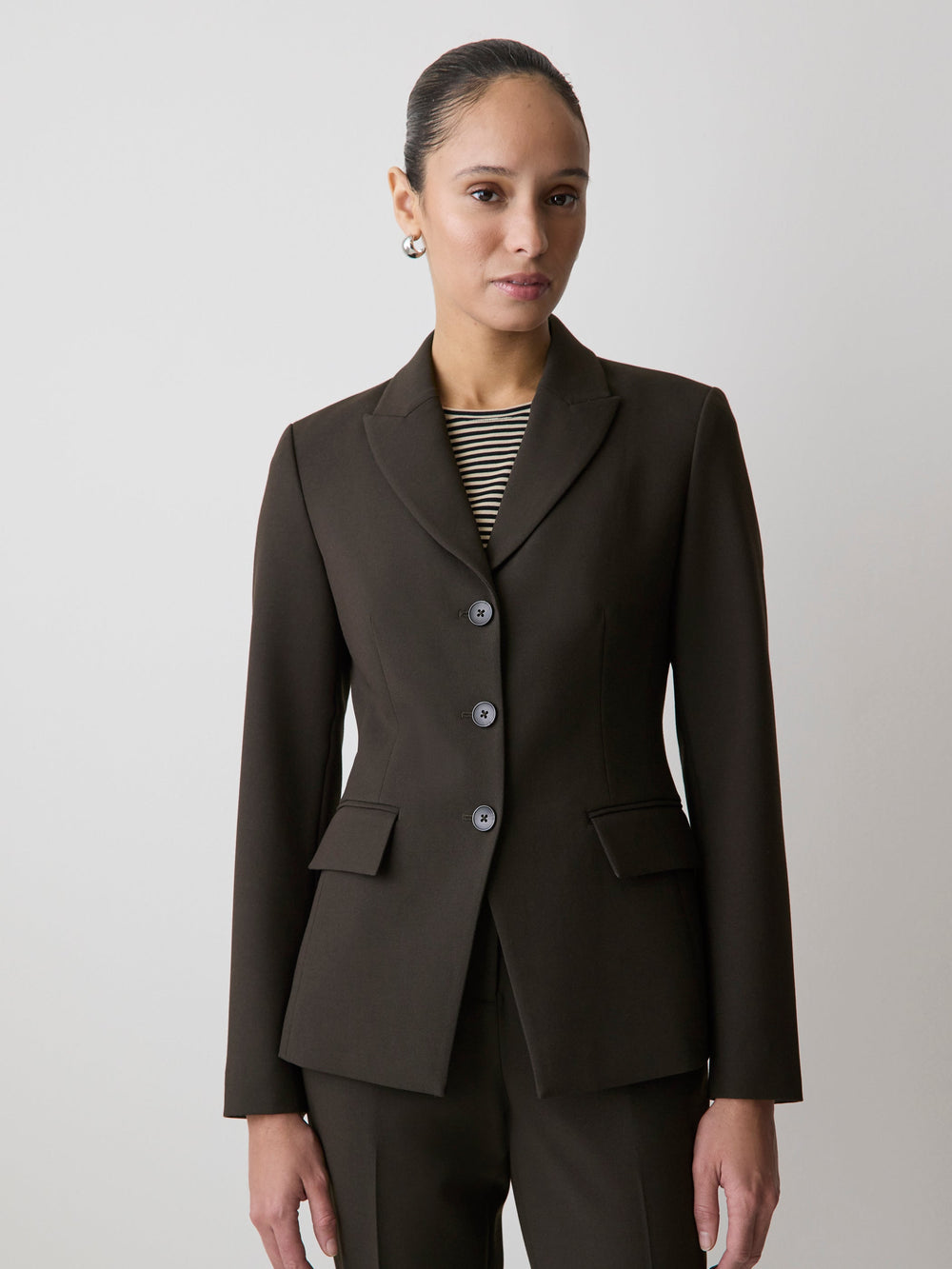 Three-Button Fitted Blazer rw&co Special Promo Price