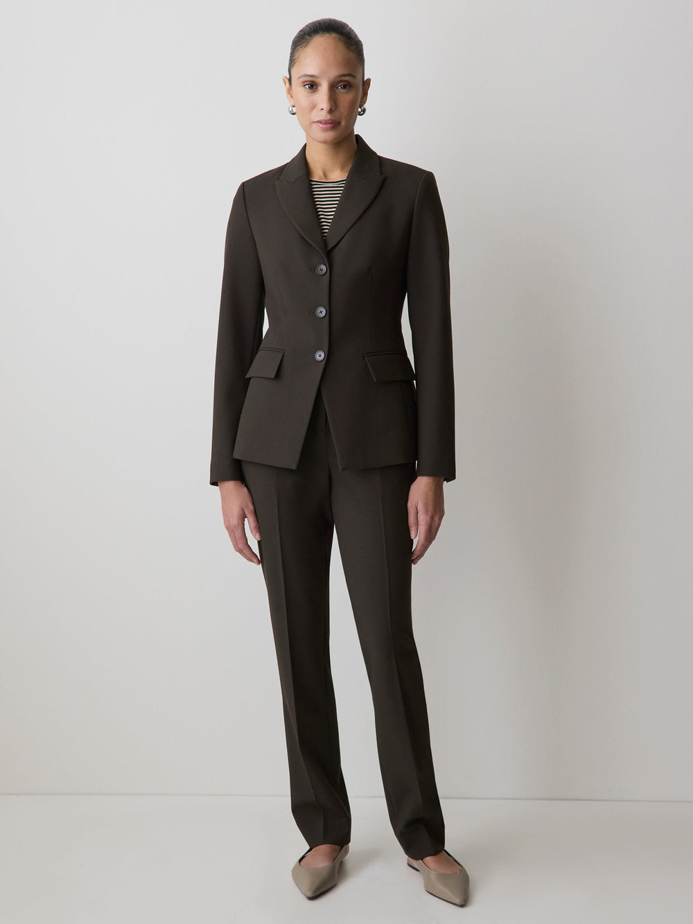 Three-Button Fitted Blazer rw&co Special Promo Price