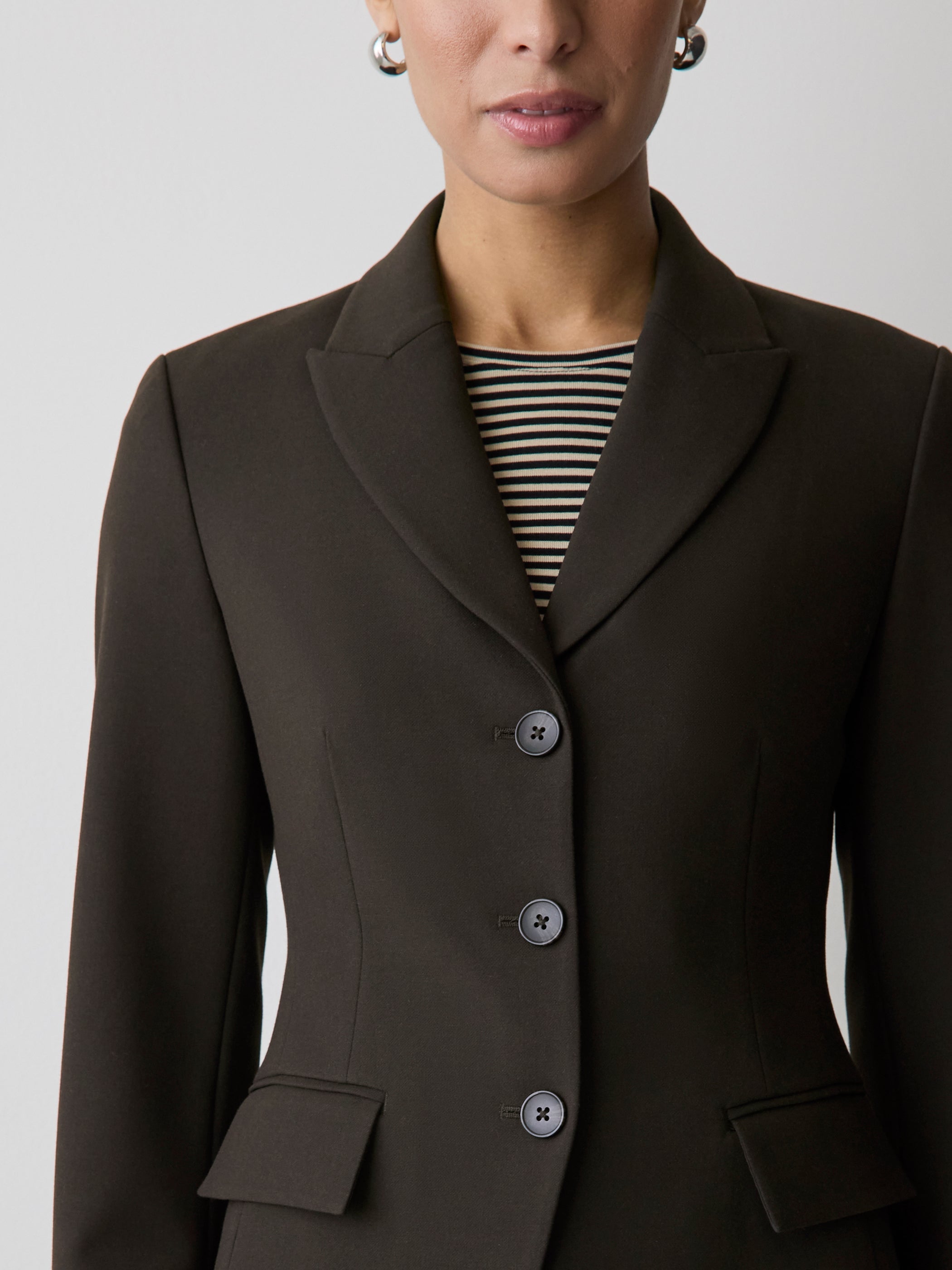 Three-Button Fitted Blazer rw&co Special Promo Price