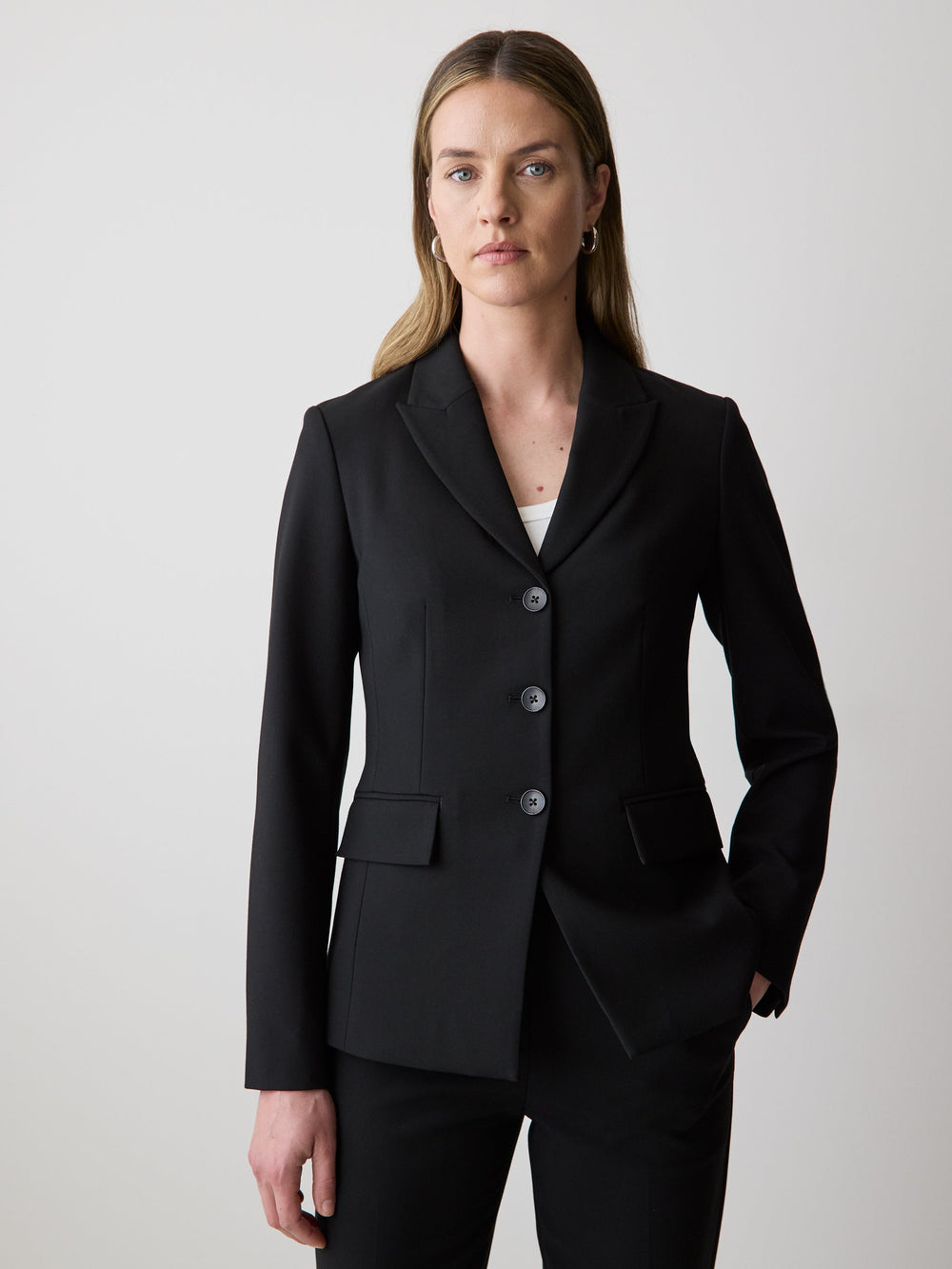 Three-Button Fitted Blazer rw&co Special Promo Price