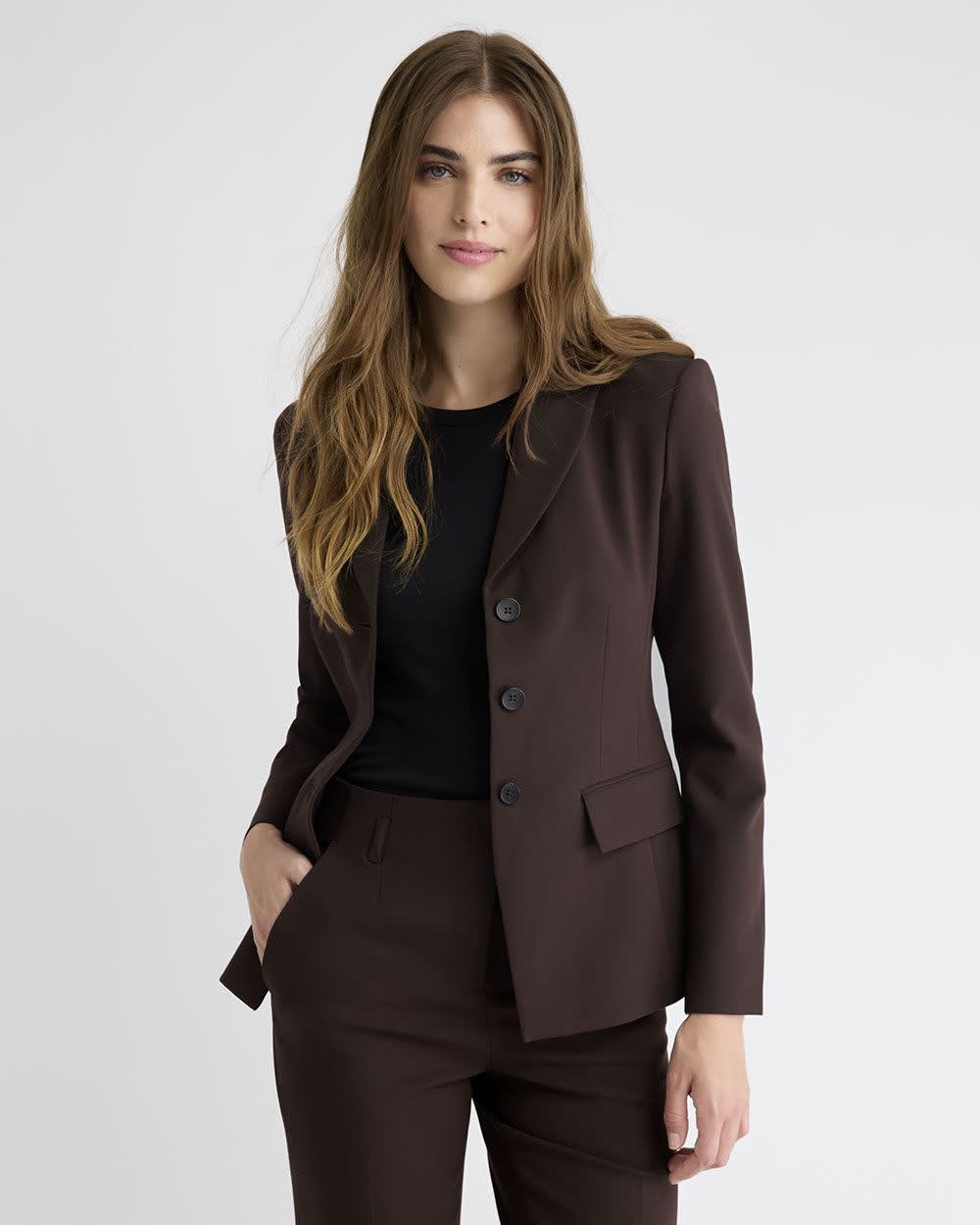 Three-Button Fitted Blazer rw&co Special Promo Price