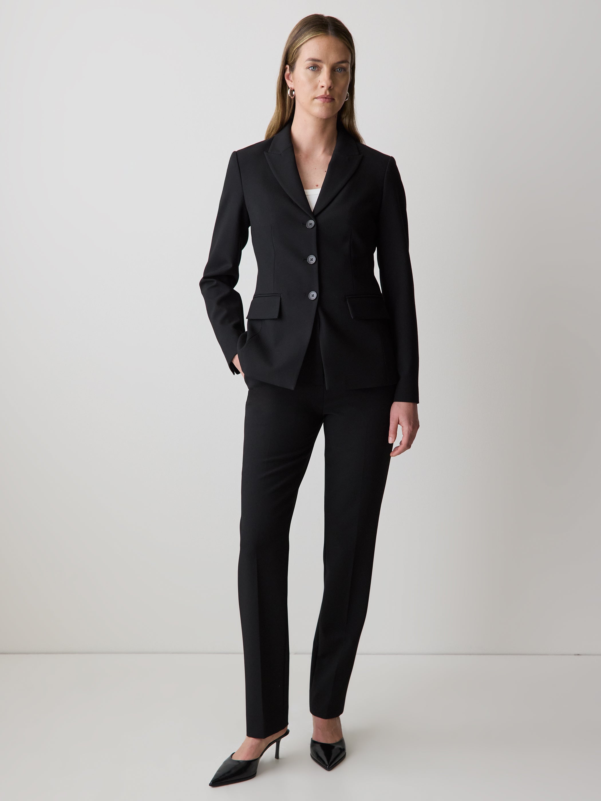 Three-Button Fitted Blazer rw&co Special Promo Price