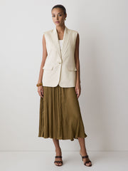 Long Sleeveless Twill Vest rw&co Exclusive Sale Price