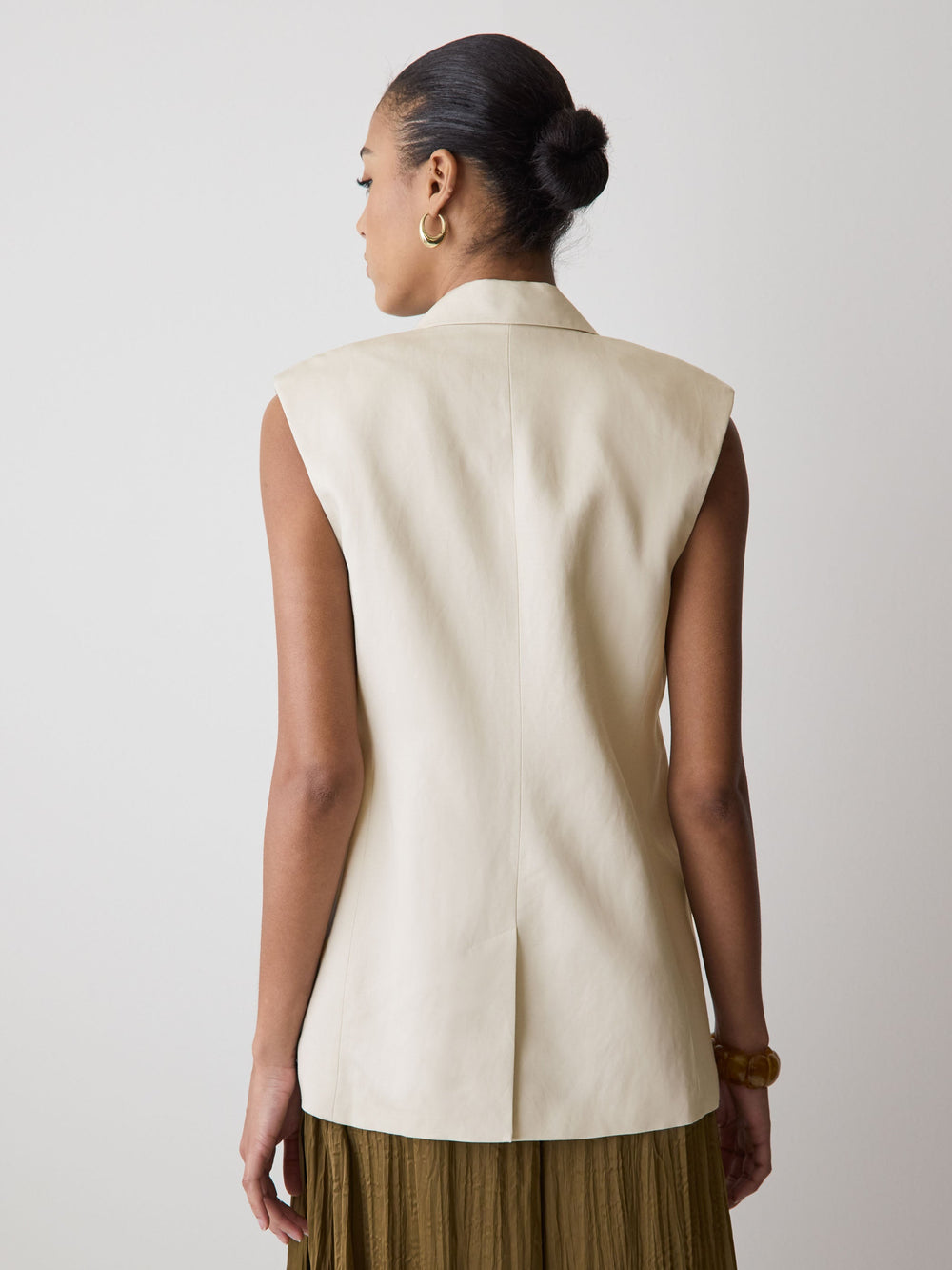 Long Sleeveless Twill Vest rw&co Exclusive Sale Price