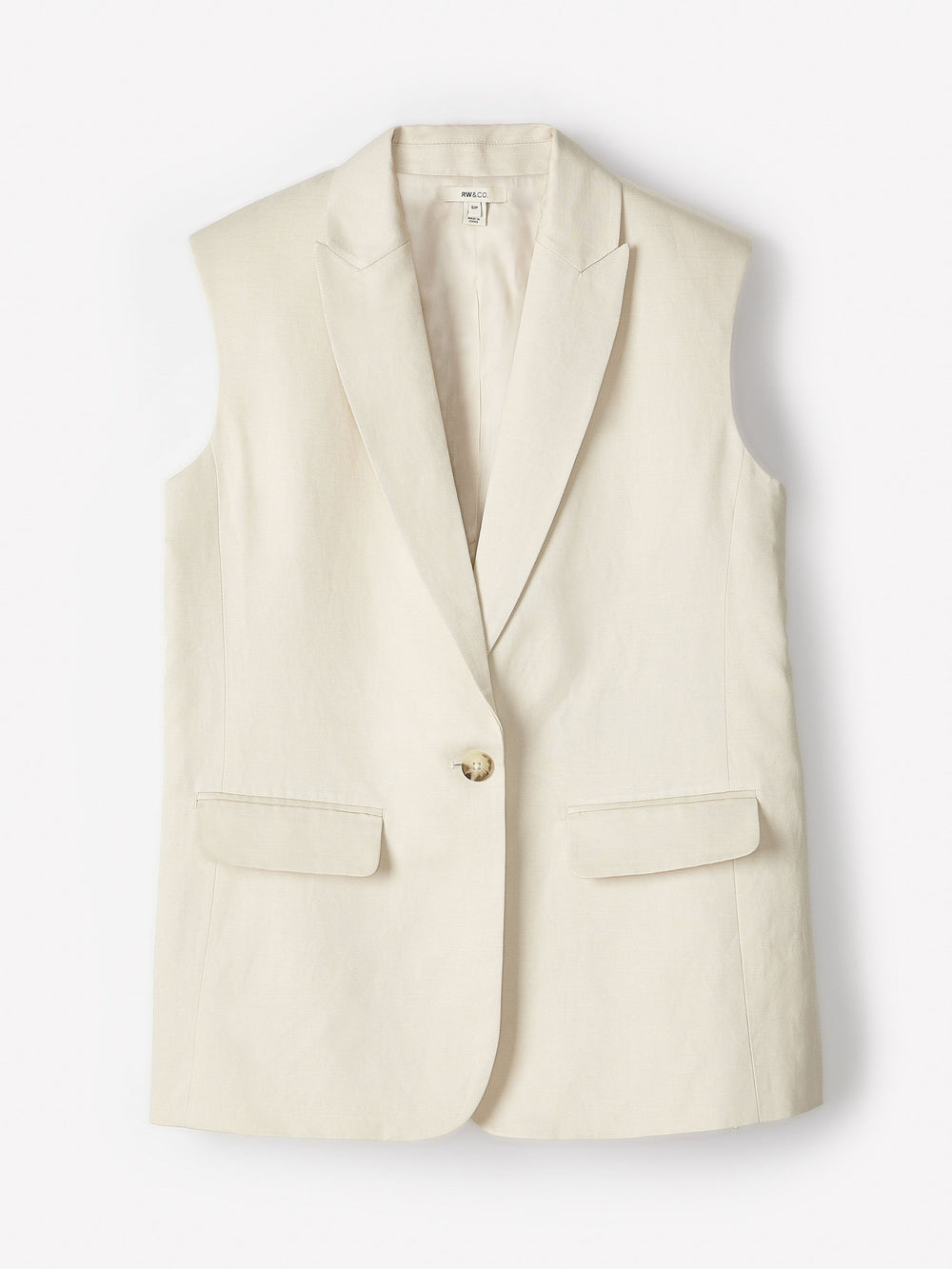 Long Sleeveless Twill Vest rw&co Exclusive Sale Price