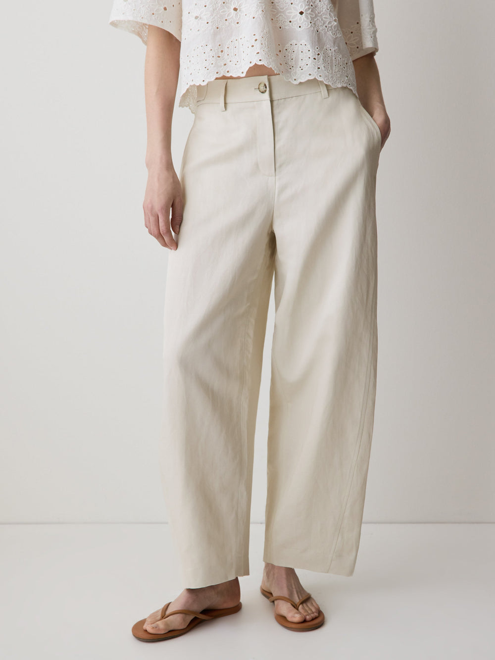 Twill High-Rise Barrel Pant rw&co Exclusive Sale Price