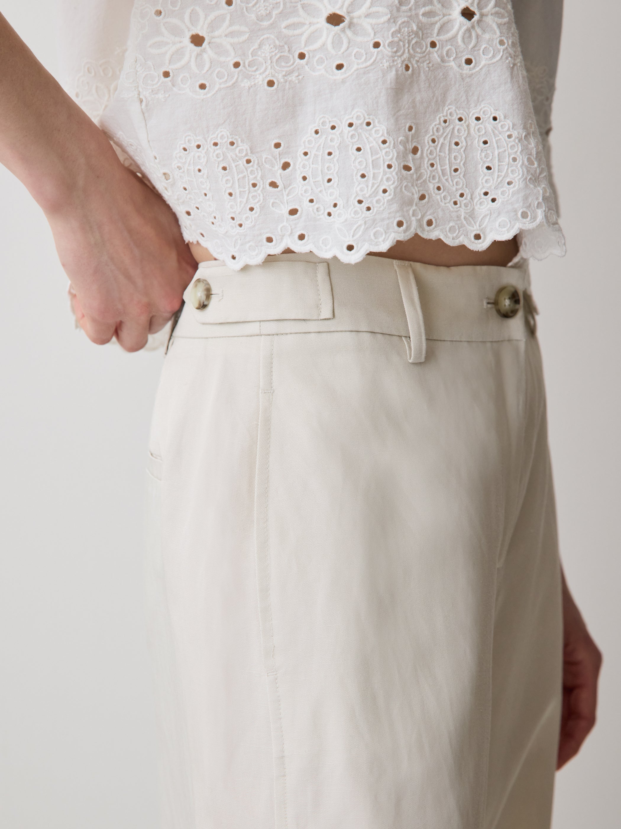 Twill High-Rise Barrel Pant rw&co Exclusive Sale Price