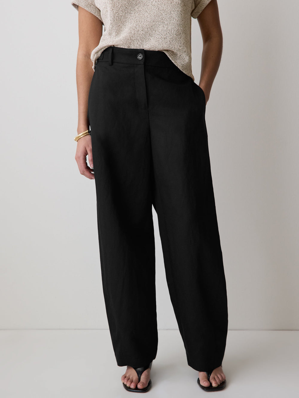 Twill High-Rise Barrel Pant rw&co Exclusive Sale Price