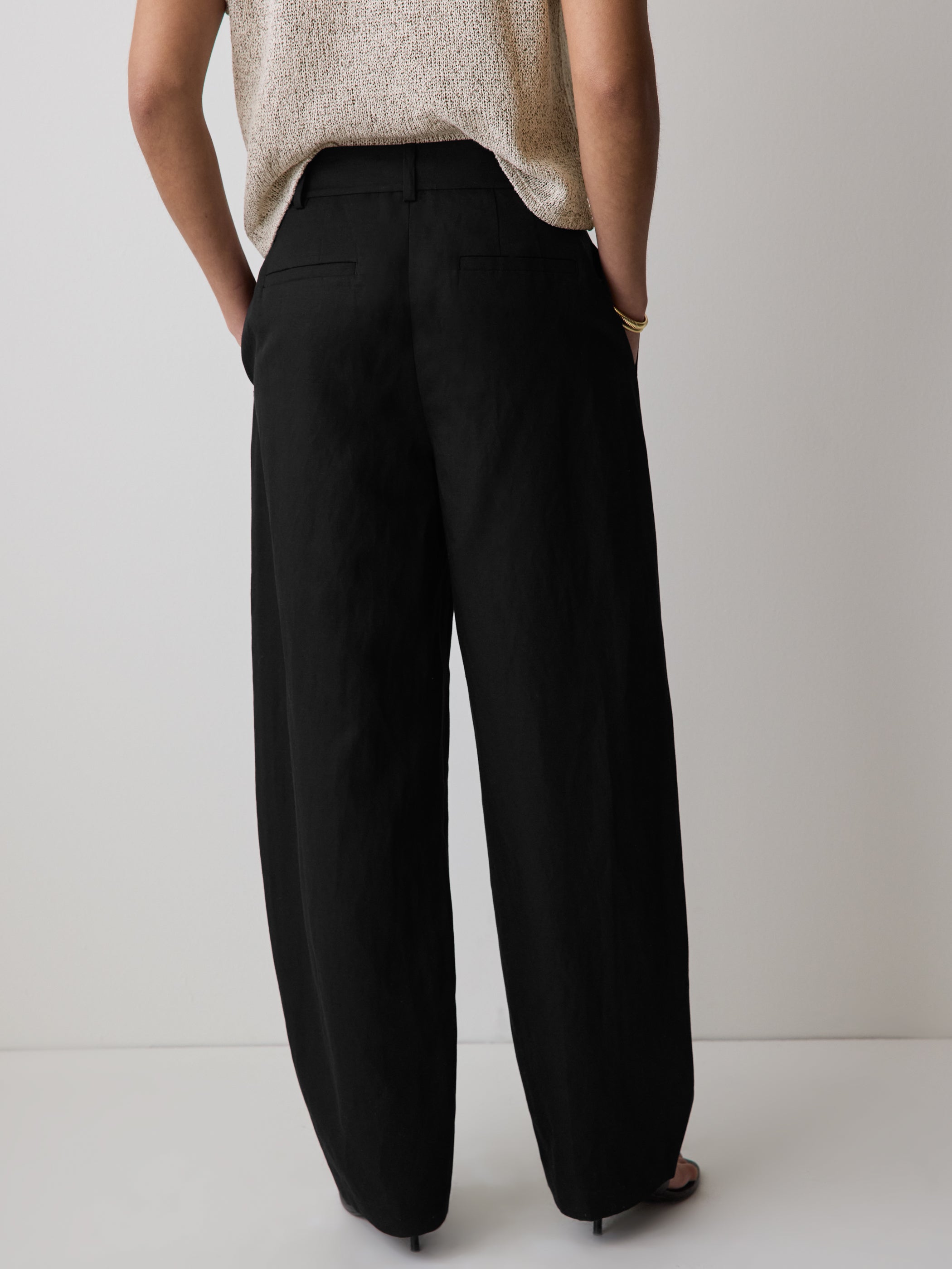 Twill High-Rise Barrel Pant rw&co Exclusive Sale Price
